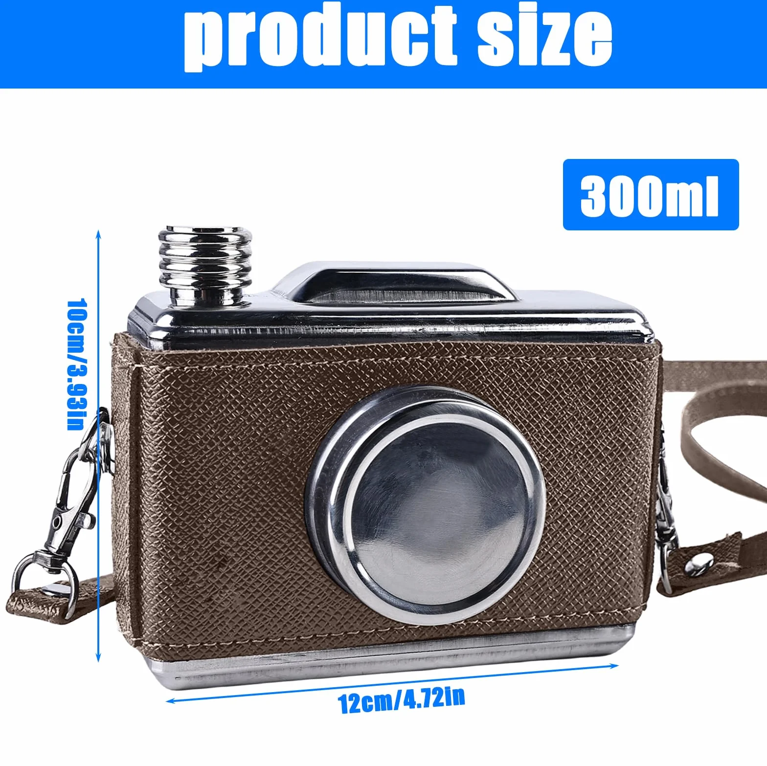 Piersiówka retro 300 ml ze stali nierdzewnej zestaw do whisky