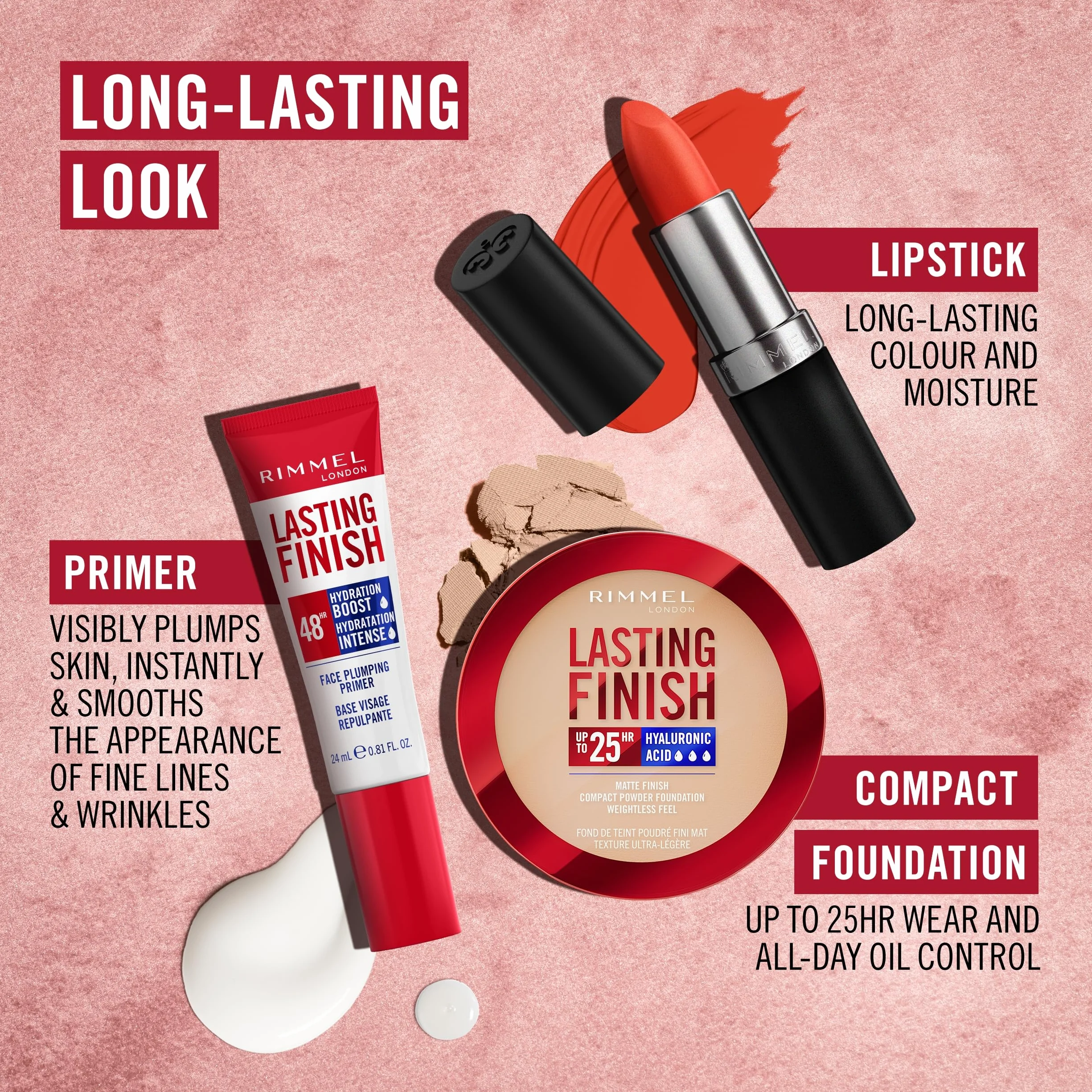Rimmel Lasting Finish Lipstick długotrwała pomadka do ust z witaminami, Sunset Rose, 4 g