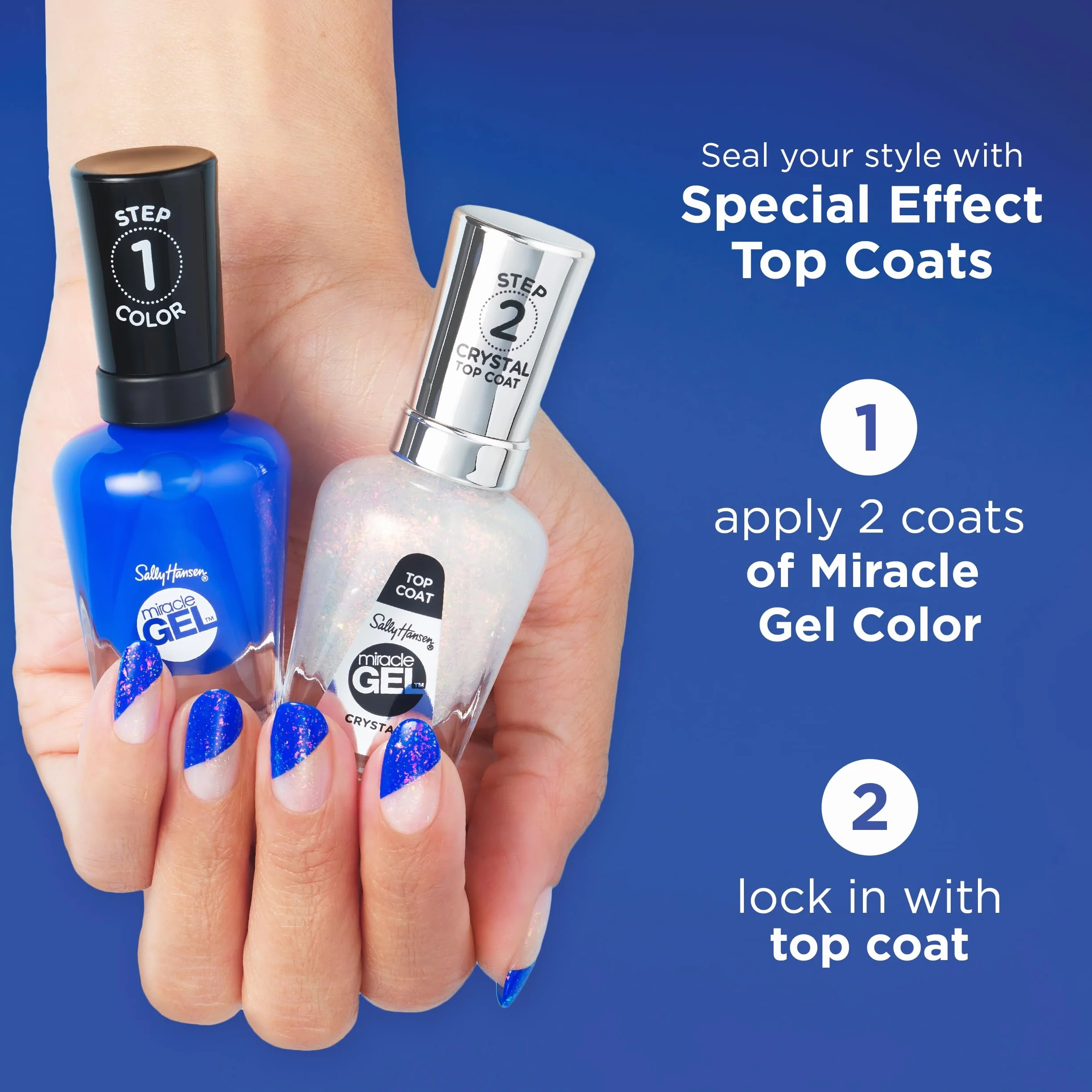 Sally Hansen Miracle Gel® Lakier top coat do paznokci – Crystal Top Coat – 14,7 ml