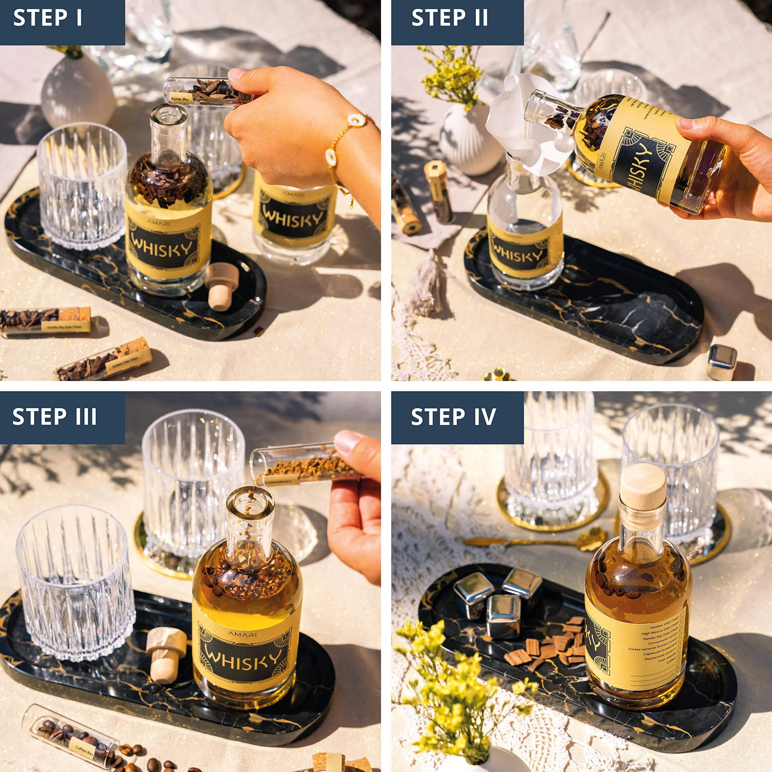 AMARI Zestaw do samodzielnego przygotowania whisky z akcesoriami pudełko upominkowe Whisky Tasting