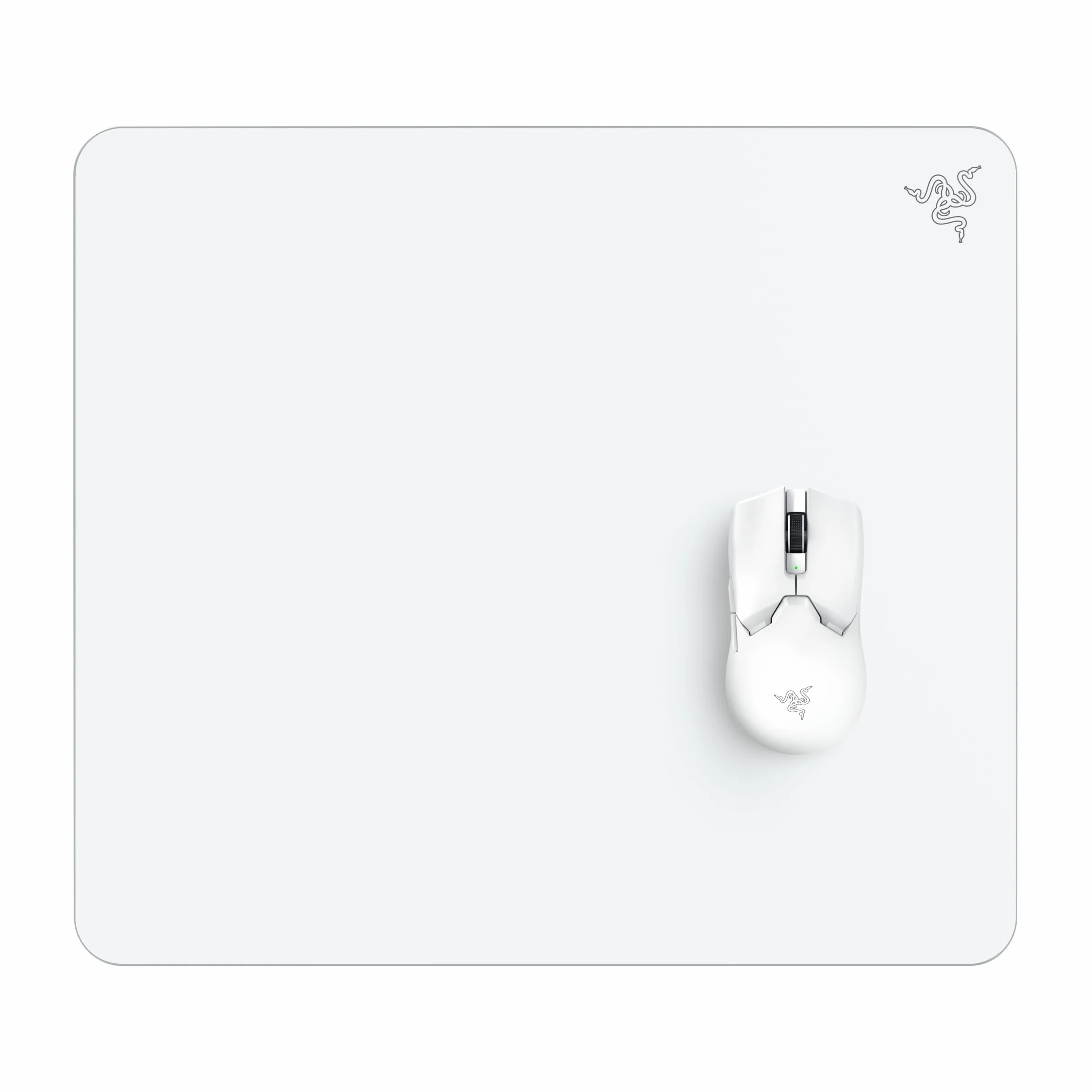 Razer Atlas - szklana podkładka pod mysz (szkło hartowane Premium, odporna na zabrudzenia i zadrapania, ciszsze ruchy myszy, antypoślizgowa podstawa gumowa) Biały