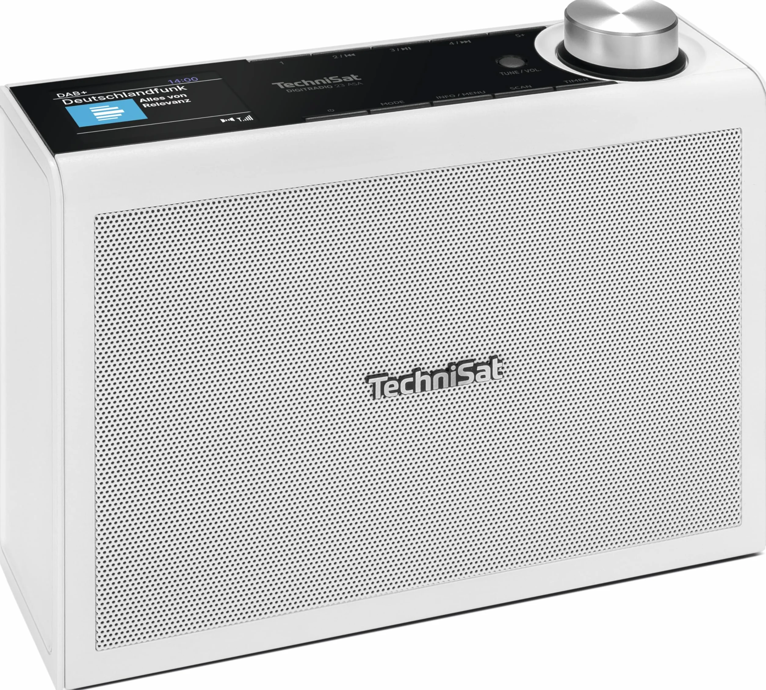 TechniSat Digitradio 23 ASA – radio kuchenne do zabudowy z automatycznym alarmem bezpieczeństwa (ASA, radio kuchenne DAB, UKW, przyciemniany kolorowy wyświetlacz TFT, Bluetooth Audio Streaming, 2 W