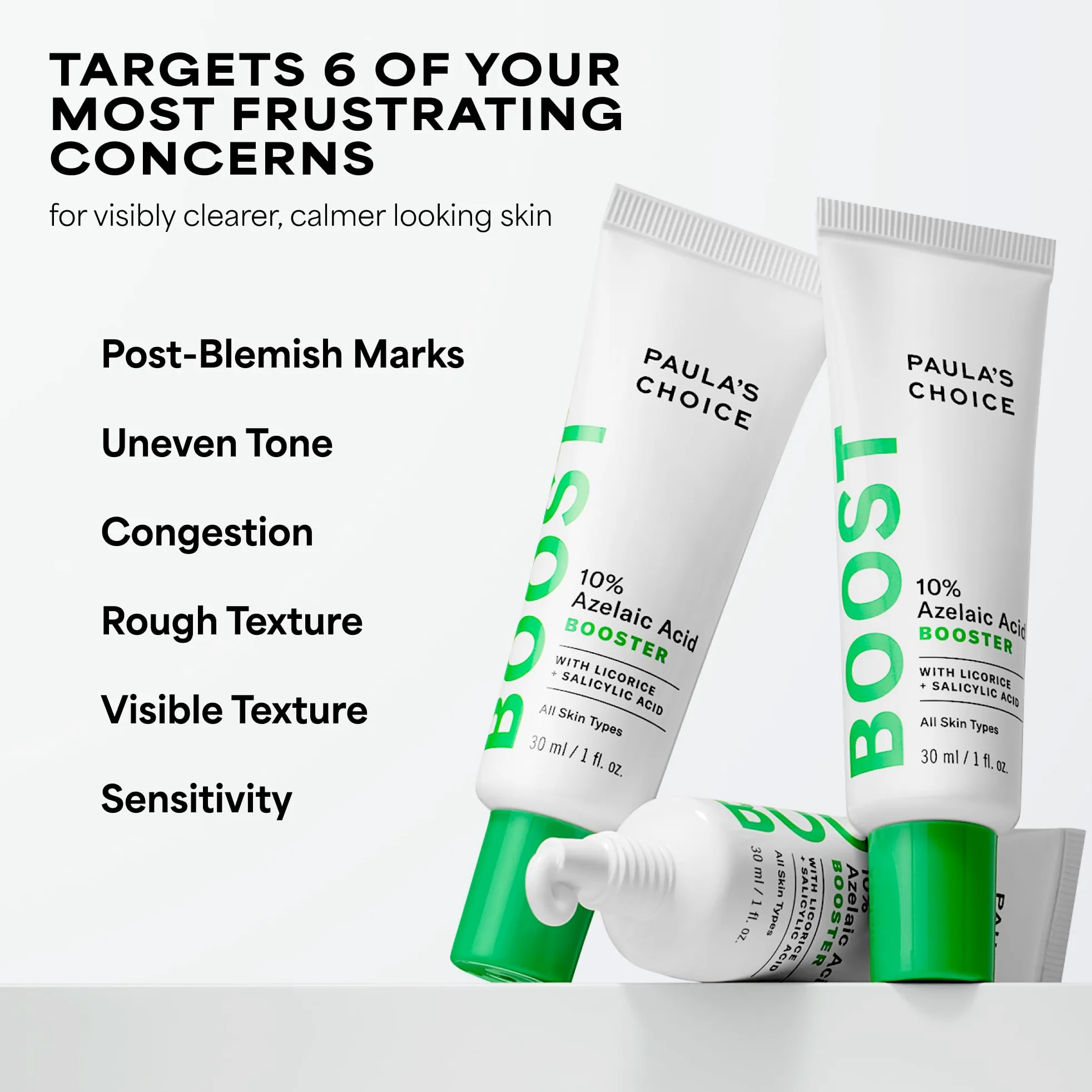 Paula's Choice 10% Kwasem Azelainowy BOOSTER - Serum do Twarzy Rozjaśnia Brązowych Przebarwień & Zwalcza Wypryski - z Salicylowym - Wszystkie Rodzaje Skóry - 30 ml