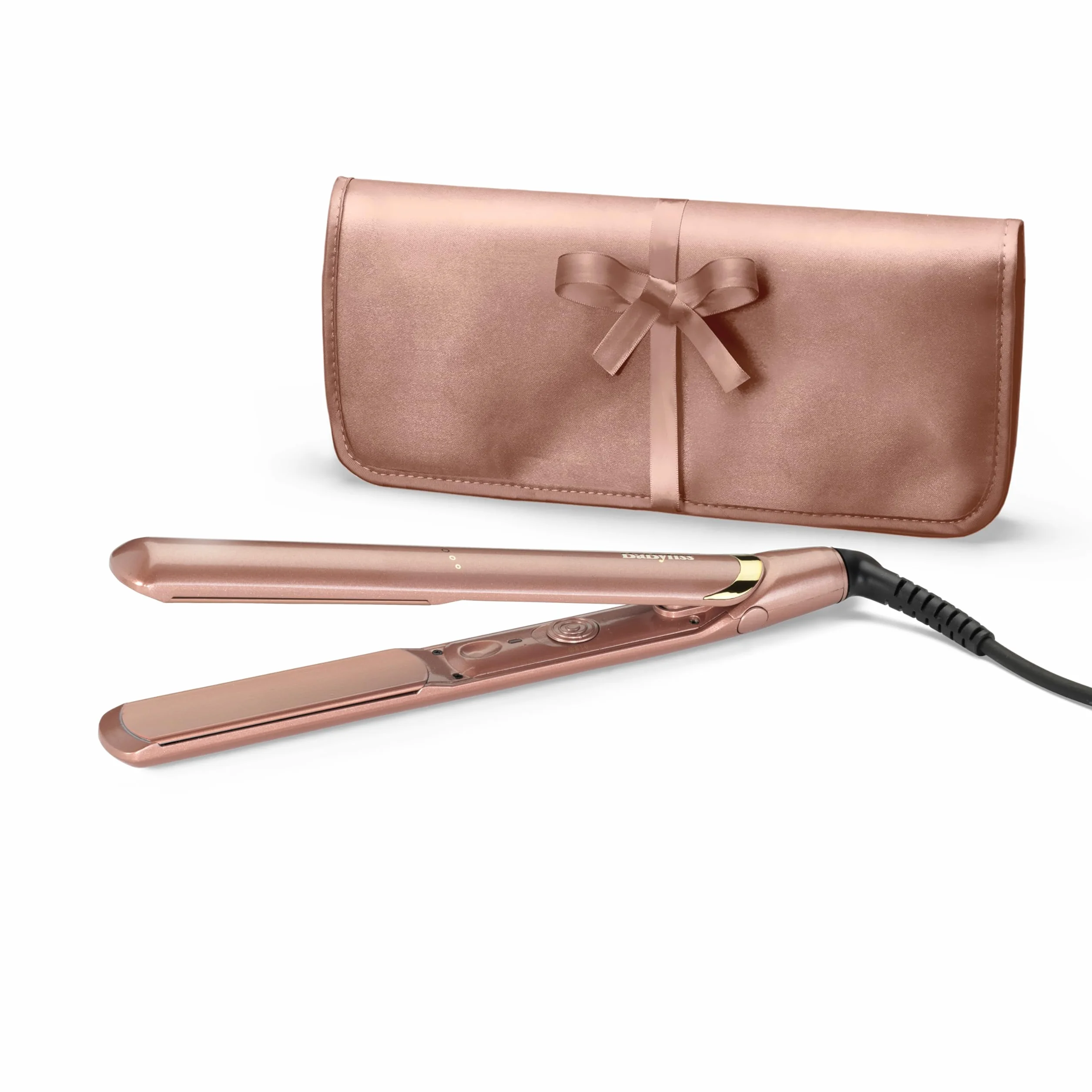 Prostownica BaByliss Rose Gold - ceramiczne płytki do gładkiej stylizacji, wielonapięciowa, do stosowania na całym świecie, ultraszybkie nagrzewanie w 15s., 3 ustawienia temperatury do 235°C, 2598PE