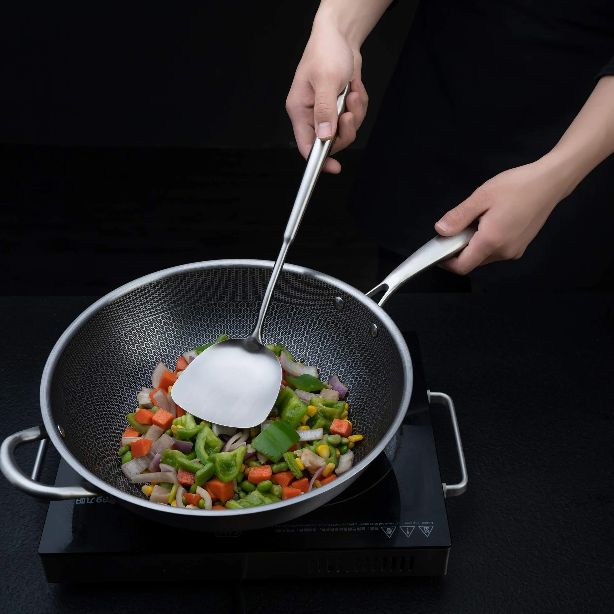 Zestaw narzędzi ze stali nierdzewnej 304 do skimmera i łyżki, 38 cm