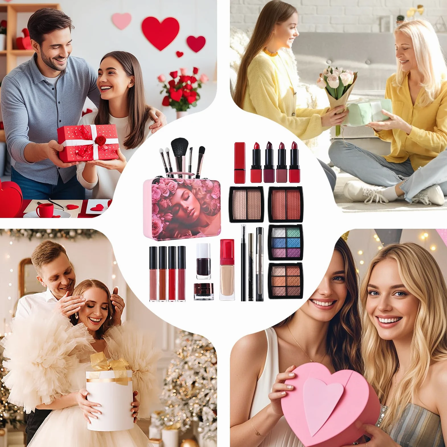 Zestaw startowy Beauty – odporny na wilgoć makijaż, gotowy do podróży z wytrzymałością noszenia, kompaktowa paleta z szybką aplikacją, artykuły kosmetyczne, wszechstronny wybór na okazje do stylizacji