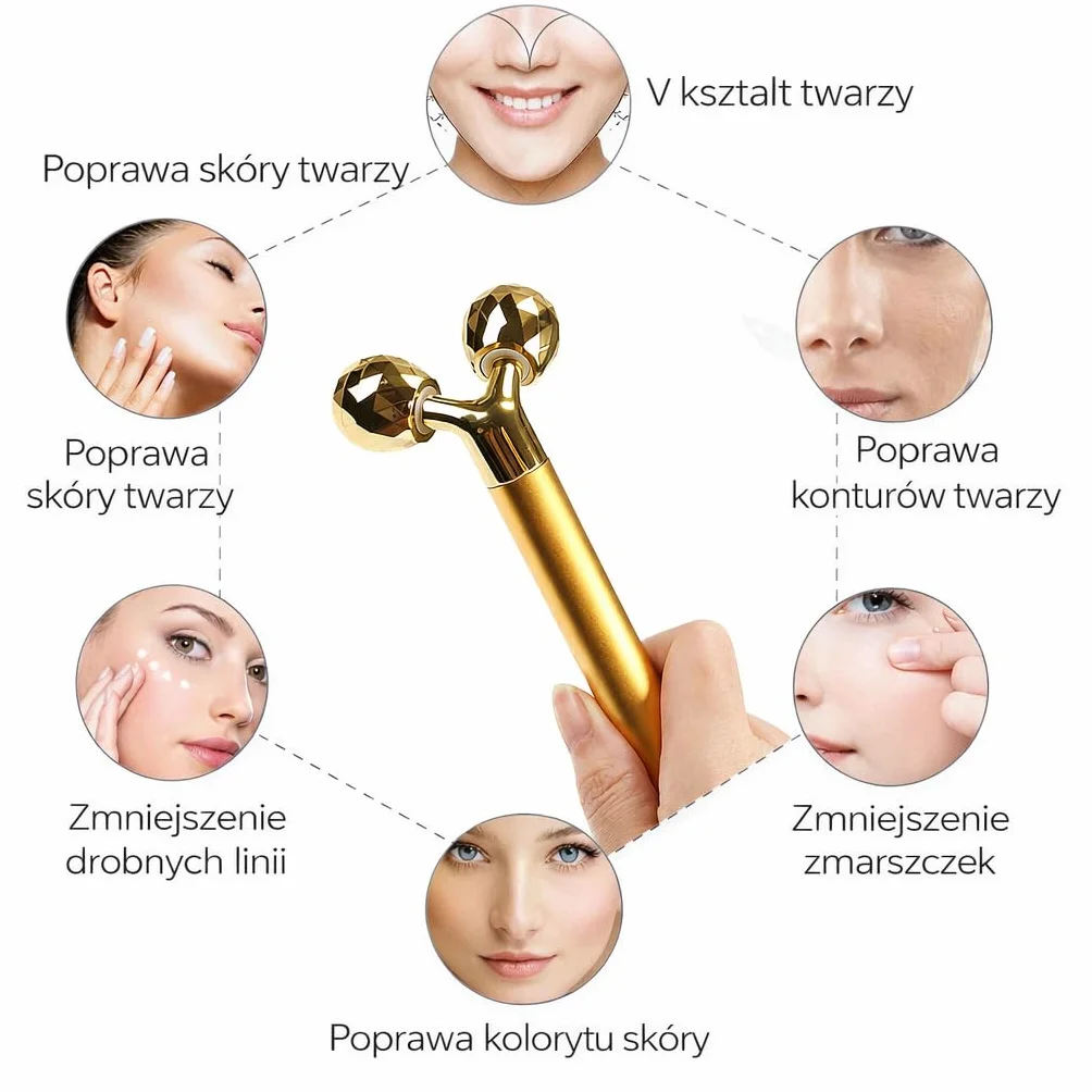 Masażer Wibracyjny 3D do Twarzy i Ciała – Roller Liftingujący, Masażer do Twarzy, Szyi i Dekoltu, Ujędrnianie Skóry, Relaks Mięśni, Domowe SPA | MM Infinity Love