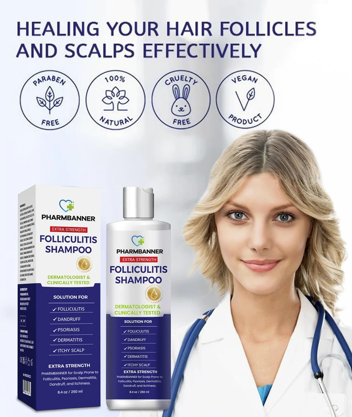 Szampon na zapalenie mieszków włosowych, Seborrheic Dermatitis Shampoo, szampon przeciw łupieżowi, szampon przeciwgrzybiczny, leczenie zapalenia mieszków włosowych, leczenie łupieżu, leczenie
