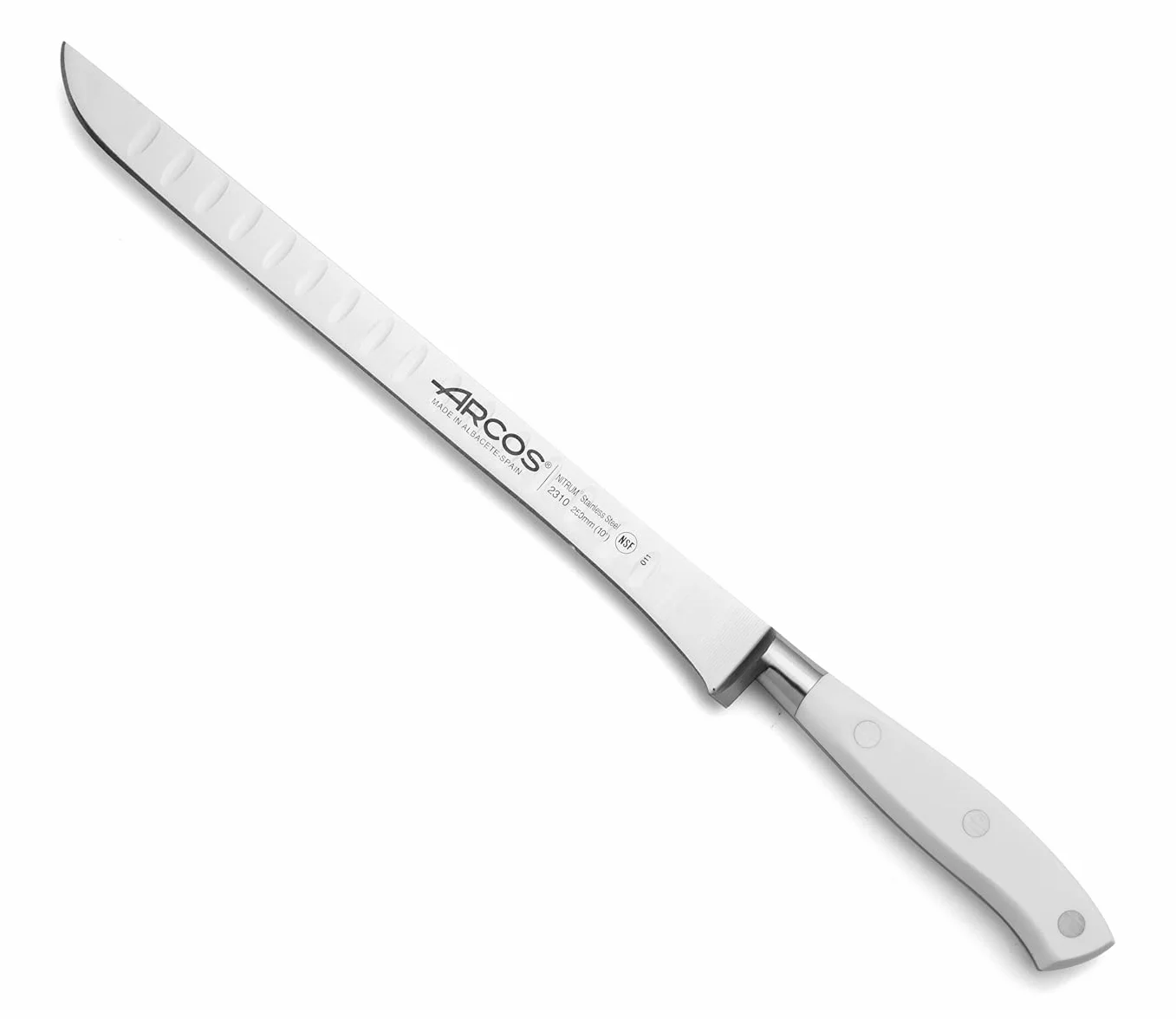 ARCOS Nożyce do krojenia Forged Nitrum stal 250 mm Ergonomiczna rękojeść POM Seria Riviera Blanc