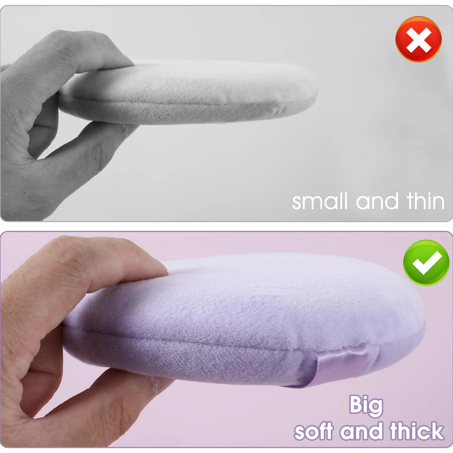 Giantree 13 cm duży pudr, gąbeczka do makijażu, puder, okrągły pudr, do ciała, nadaje się do prania, wielokrotnego użytku, narzędzie do makijażu dla niemowląt, pudru sypkiego (1 sztuka)