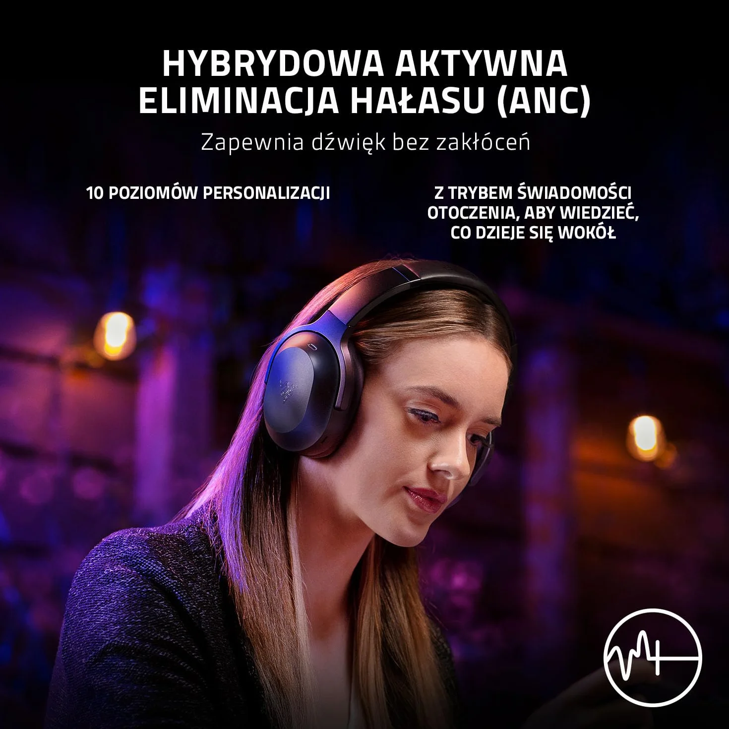 Razer Barracuda Pro - Bezprzewodowy zestaw słuchawkowy do gier (Hybrid ANC, wzmacniacz dźwięku THX, SmartSwitch Wireless, przetworniki TriForce 50mm, zintegrowane mikrofony) Czarny