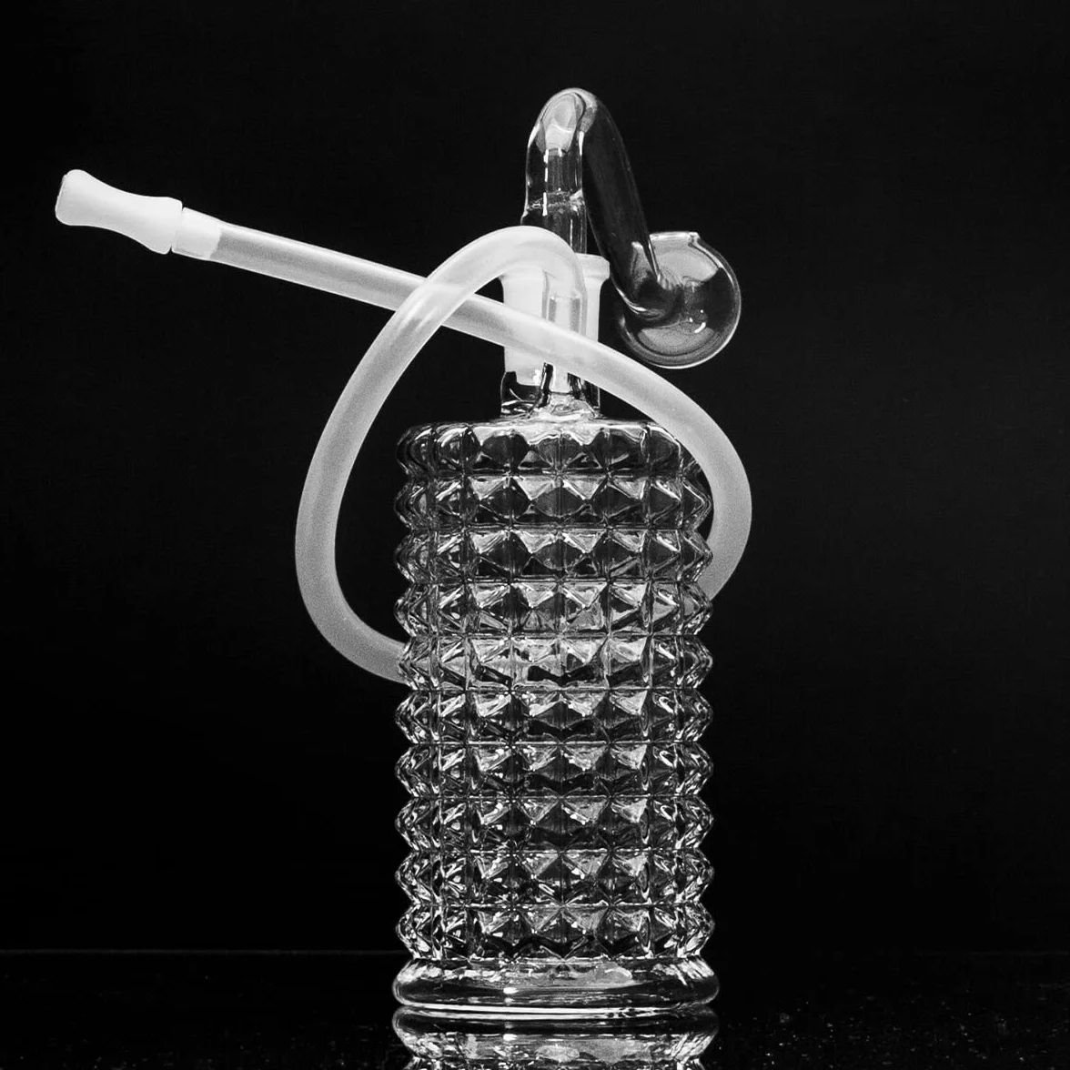 Szklana rura olejowa bongo wodne gruba przezroczysta małe bong mini wiertnice olejowe do wędzenia (rozmiar: 1)