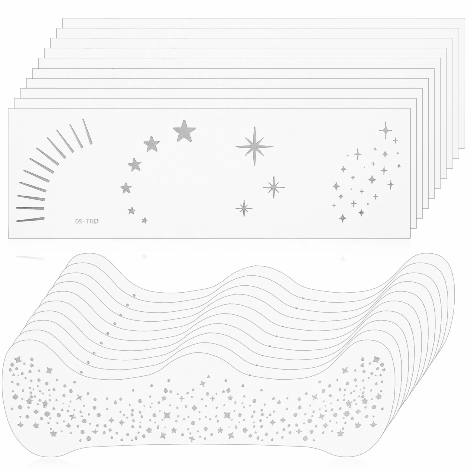 20 sztuk brokatowych tatuaży z piegami, wodoodporne, złote naklejki na twarz, złote gwiazdki, kropki, tymczasowe naklejki na Halloween, karnawał, imprezy festiwalowe, akcesoria (kolor srebrny)
