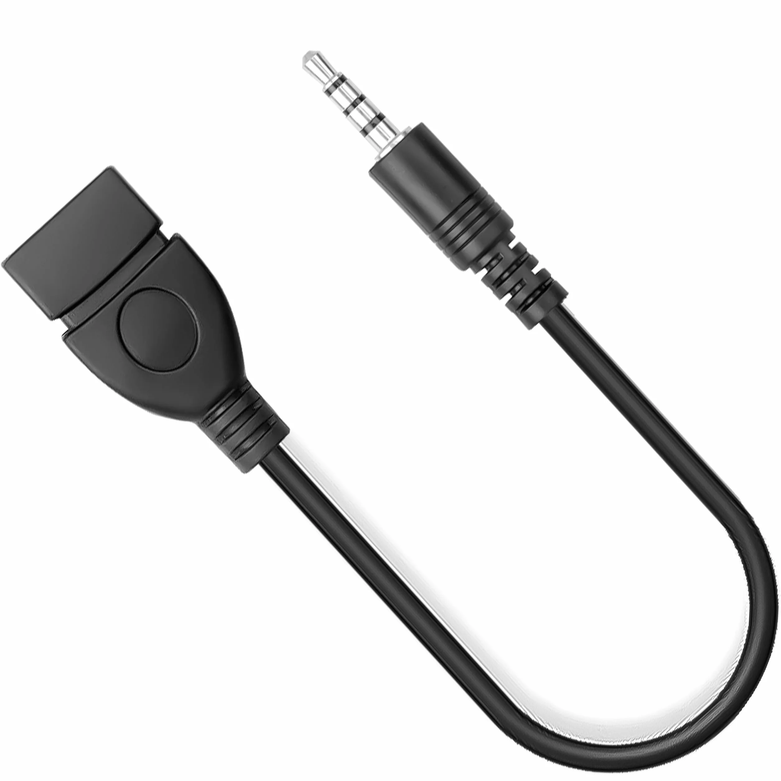 Retoo Kabel adaptera USB OTG Jack 3,5 mm, gniazdo AUX na USB A, radio samochodowe, złącze muzyczne do samochodów stereo, Auto GPS, CD, konwerter OTG, adapter 3,5 mm, E395, czarny