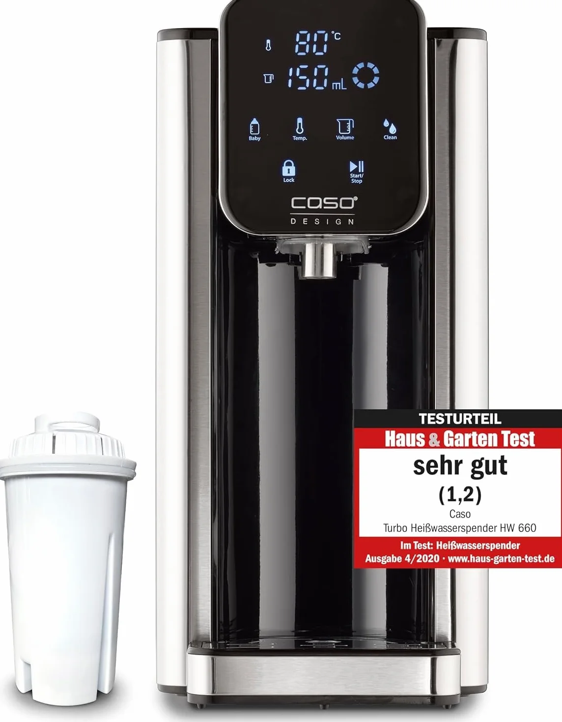 Caso Hw660 Podgrzewacz Wody, Czarny/Srebrny, 2.7 l