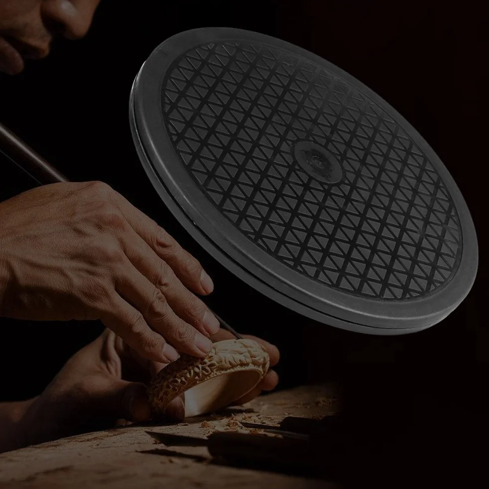 360 Stopni 10-calowa Platforma Obrotowa Modelowanie Malowanie Natryskowe Stojak Gramofonowy 25cm Czarny Leniwy Gramofon Obrotowa Podstawa Podstawowa z Rowkami Bez Zarysowań do Kolekcji Wyświetlaczy, M