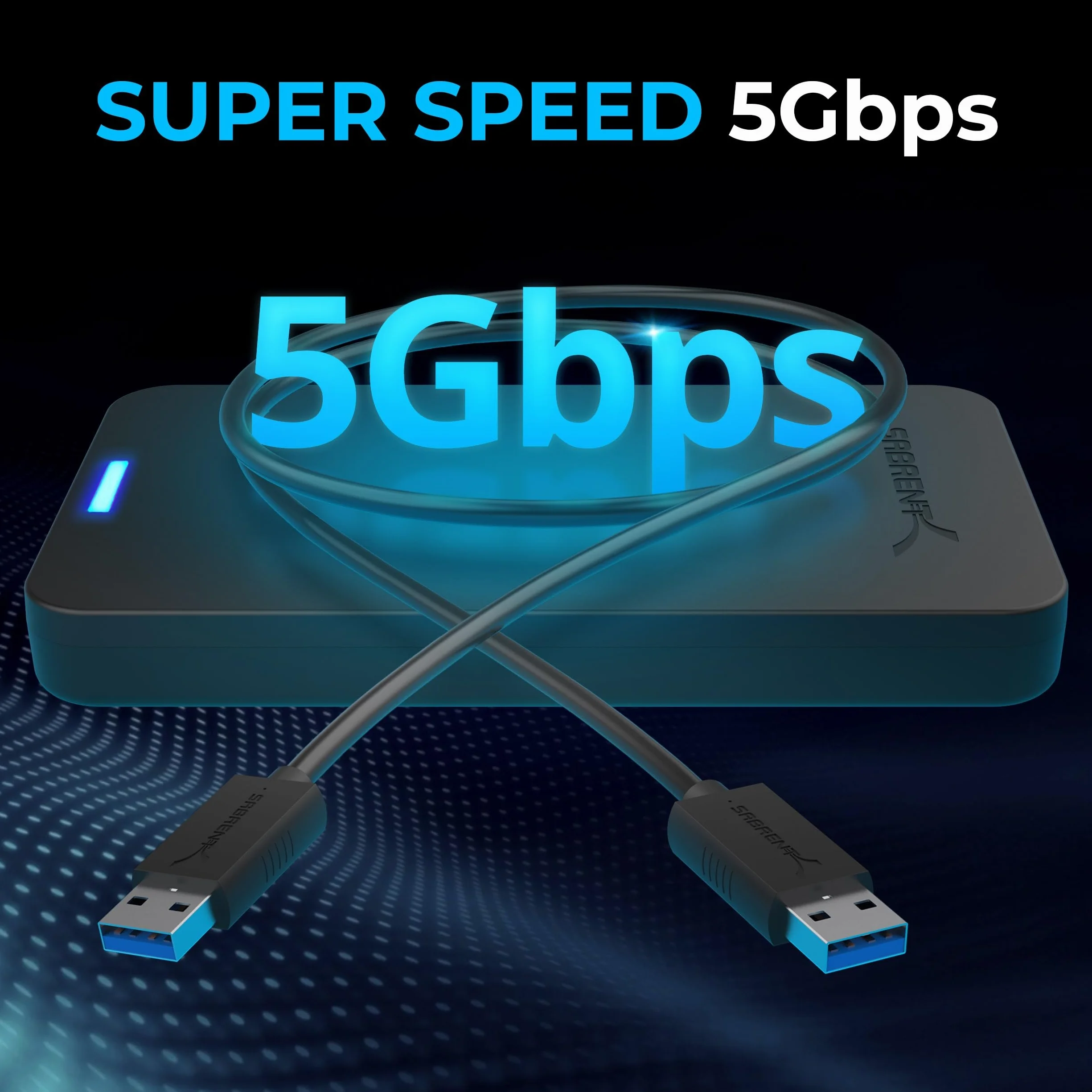 SABRENT 2.5 cala SATA na USB 3.0 Gen 1 SSD/HDD Zewnętrzna obudowa dysku twardego, zewnętrzna obudowa dysku twardego, adapter dysku twardego 7 mm/9,5 mm, [Obsługa SATA I II III UASP] Czarny (EC-UASP)