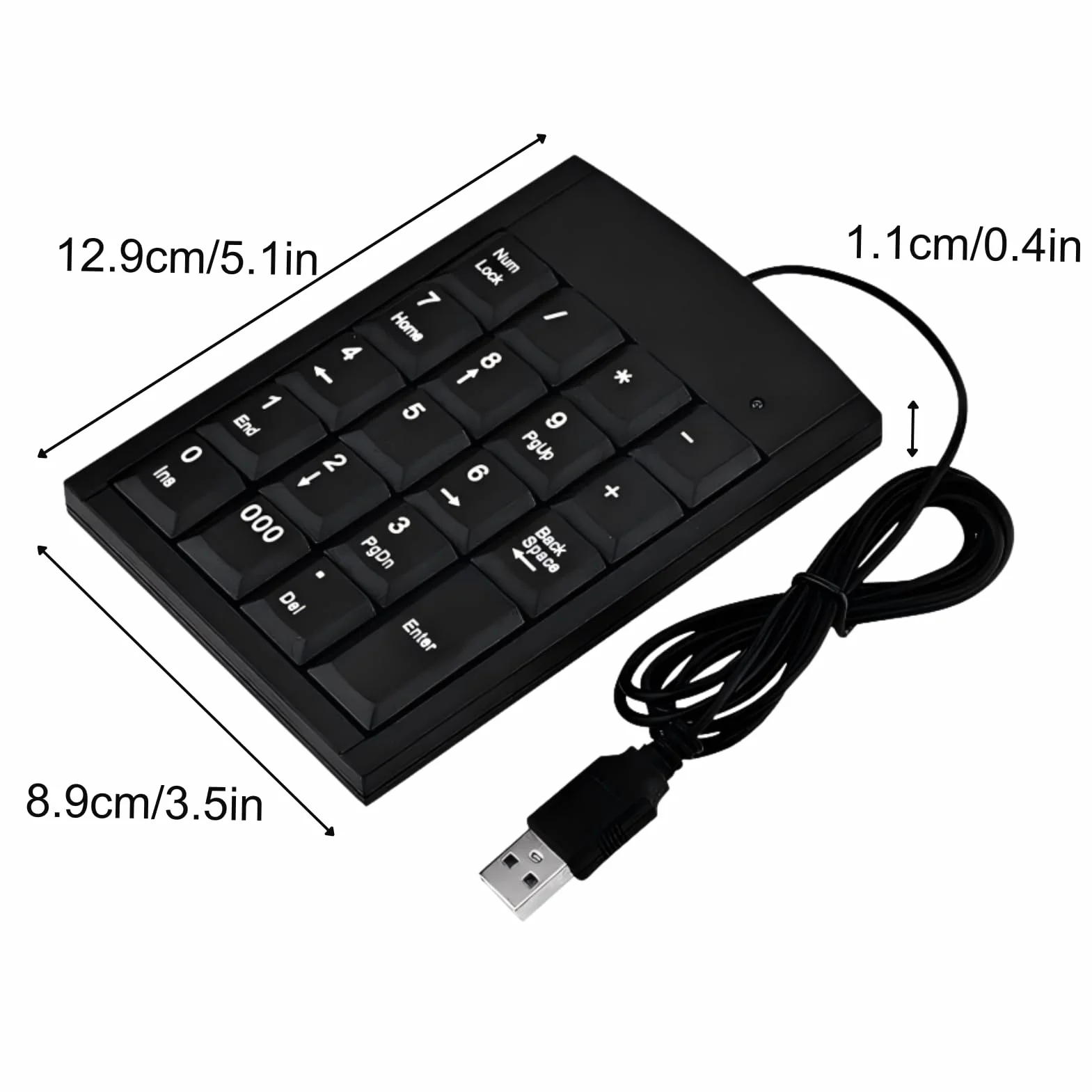 Klawiatura Numeryczna USB, Przenośna 19 Klawisz Number Pad Mini USB Numpad Numpad Keypad dla Laptopa Komputerowy Notebook Komputerowy