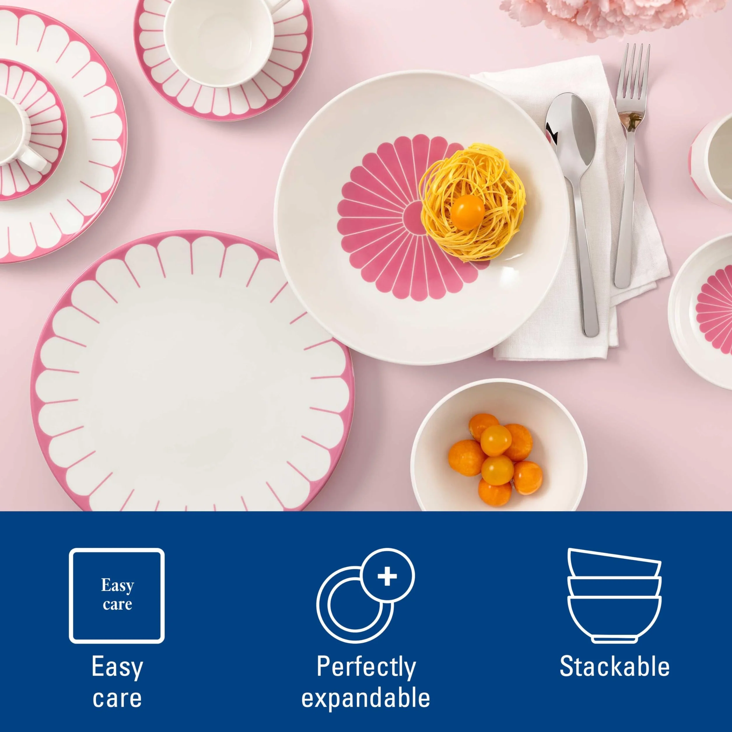 Villeroy & Boch Fleur cassis różowy spodek do kawy, nadaje się do mycia w zmywarce, można używać w kuchence mikrofalowej, podstawki do kawy i herbaty, mały talerz do serwowania, spodek z kwiatowym