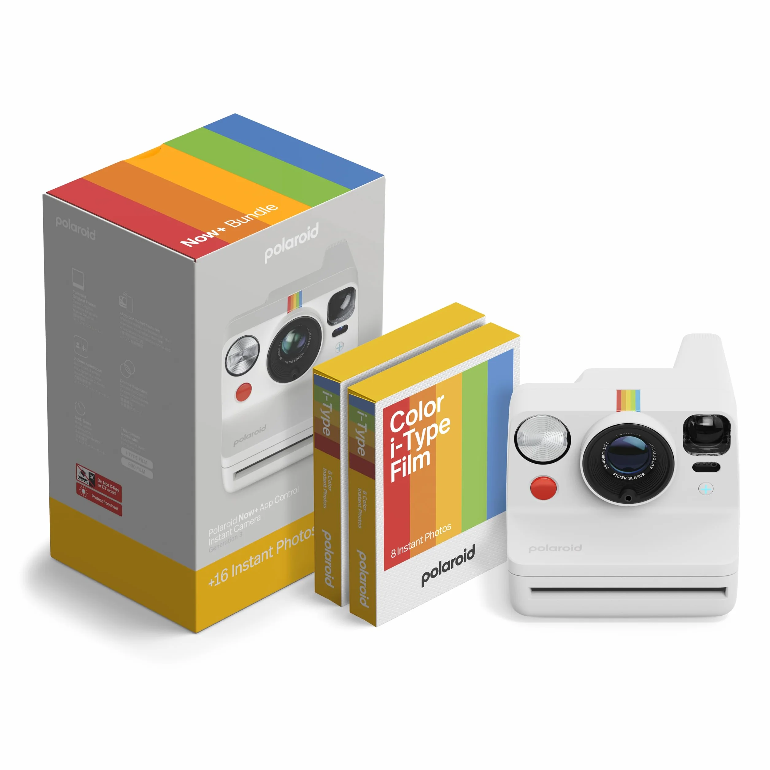 Polaroid - NOW+ Gen3 - Aparat natychmiastowy Bluetooth Connected - Zestaw aparat + film kolorowy (16 zdjęć) Biały (6563)