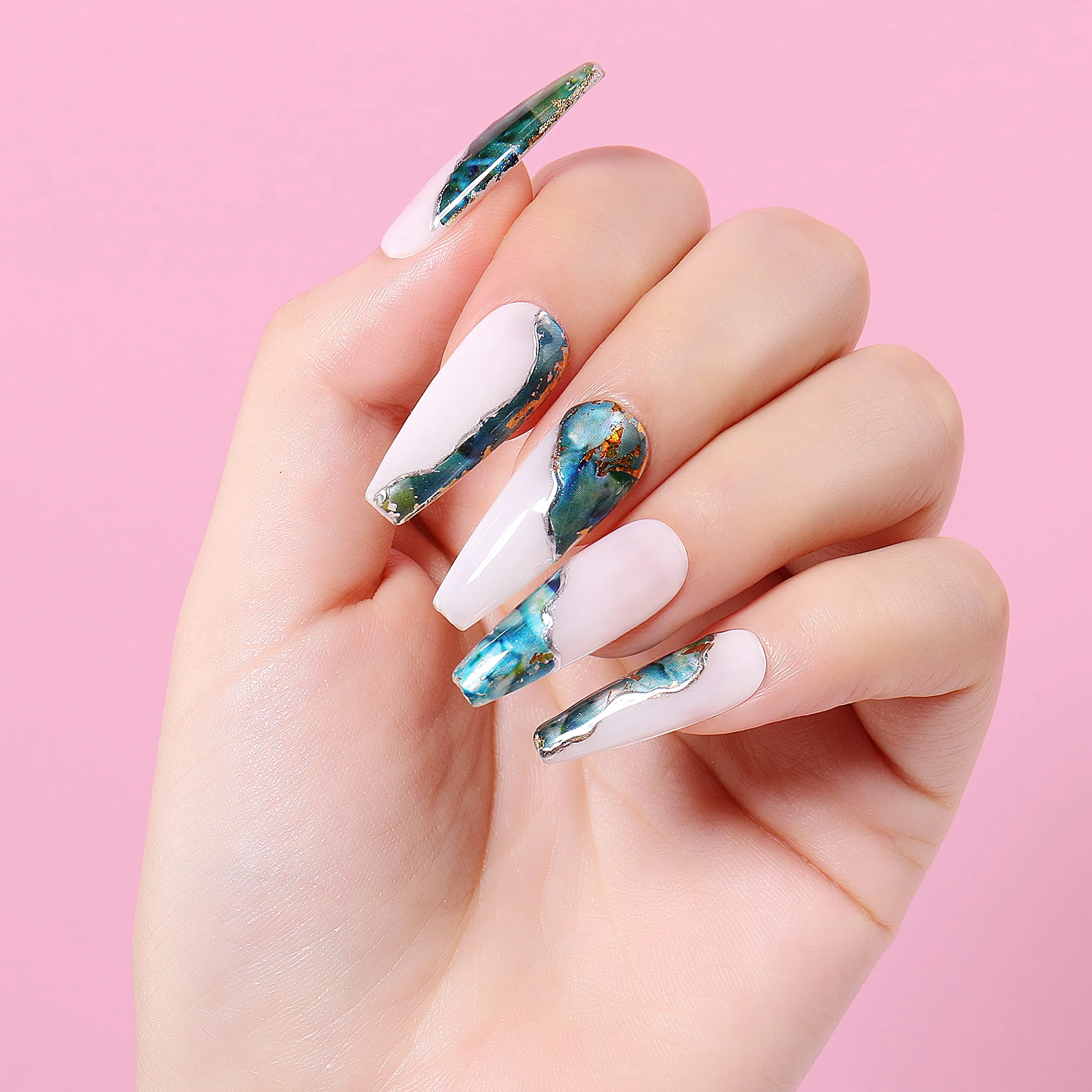 AIMEILI 2 sztuki Nail Art Foil Glue Gel 15 ml folia transferowa do paznokci naklejki na paznokcie Nail Art Foil Glue Gel Set