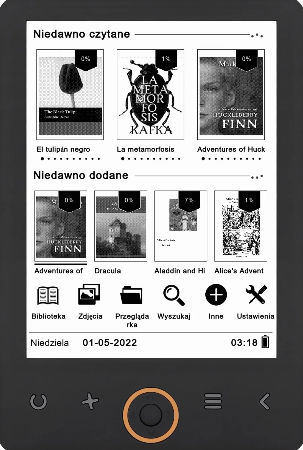 Czytnik e-book Bemi Cognita 2024: Ekran 6" E-Ink Carta, 8GB, microSD do 32GB, Obsługa PDF Reflow, Lekki i Poręczny - Bez Podświetlenia