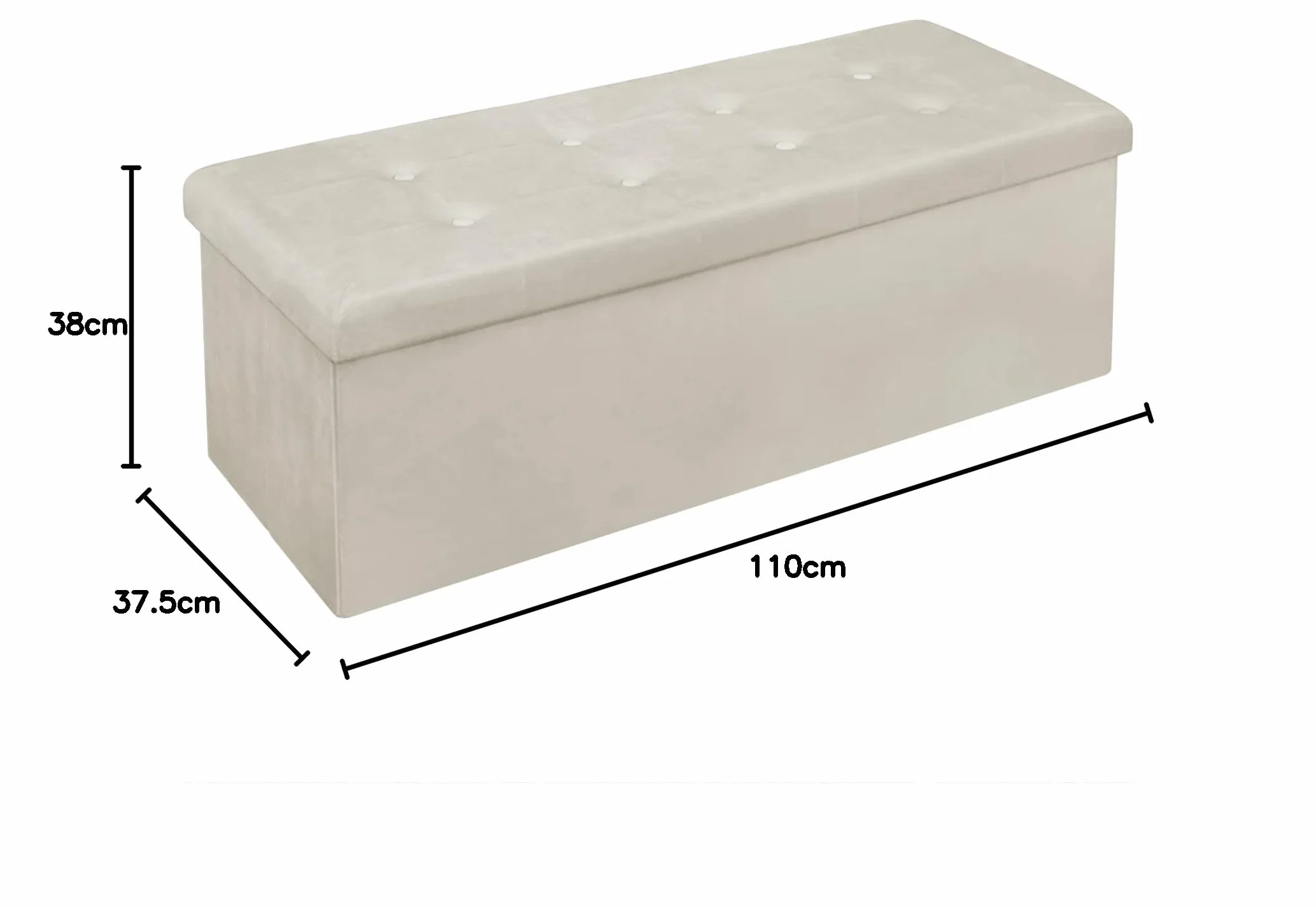 WOLTU Ławka do siedzenia z skrzynią 110 cm, 118 l, składana