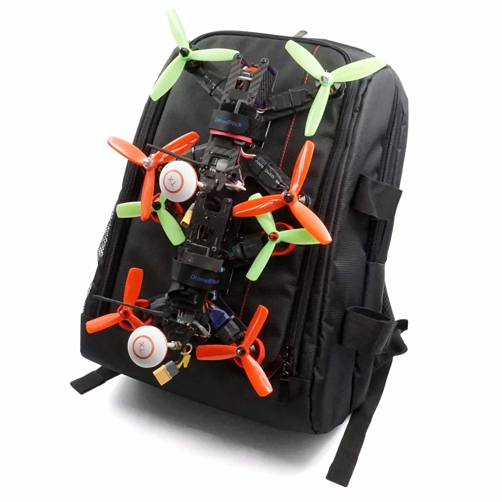 2 zestawy FPV uchwyt do blokady drona do plecaka akcesoria wtykowe DIY zestaw klamra wisząca z paskami akumulatorowymi do quadcoptera FPV