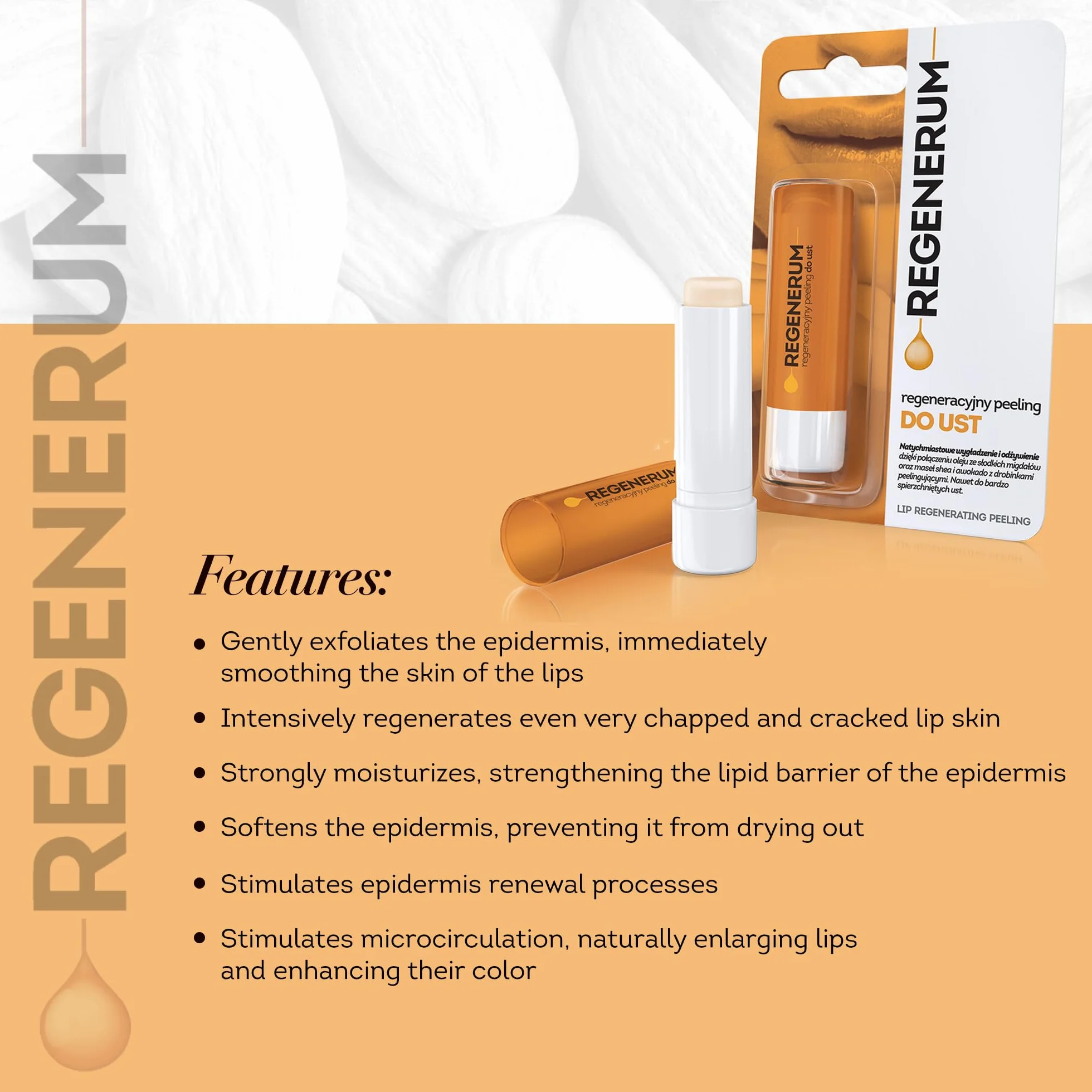 REGENERUM Peeling regeneracyjny do ust, 5g