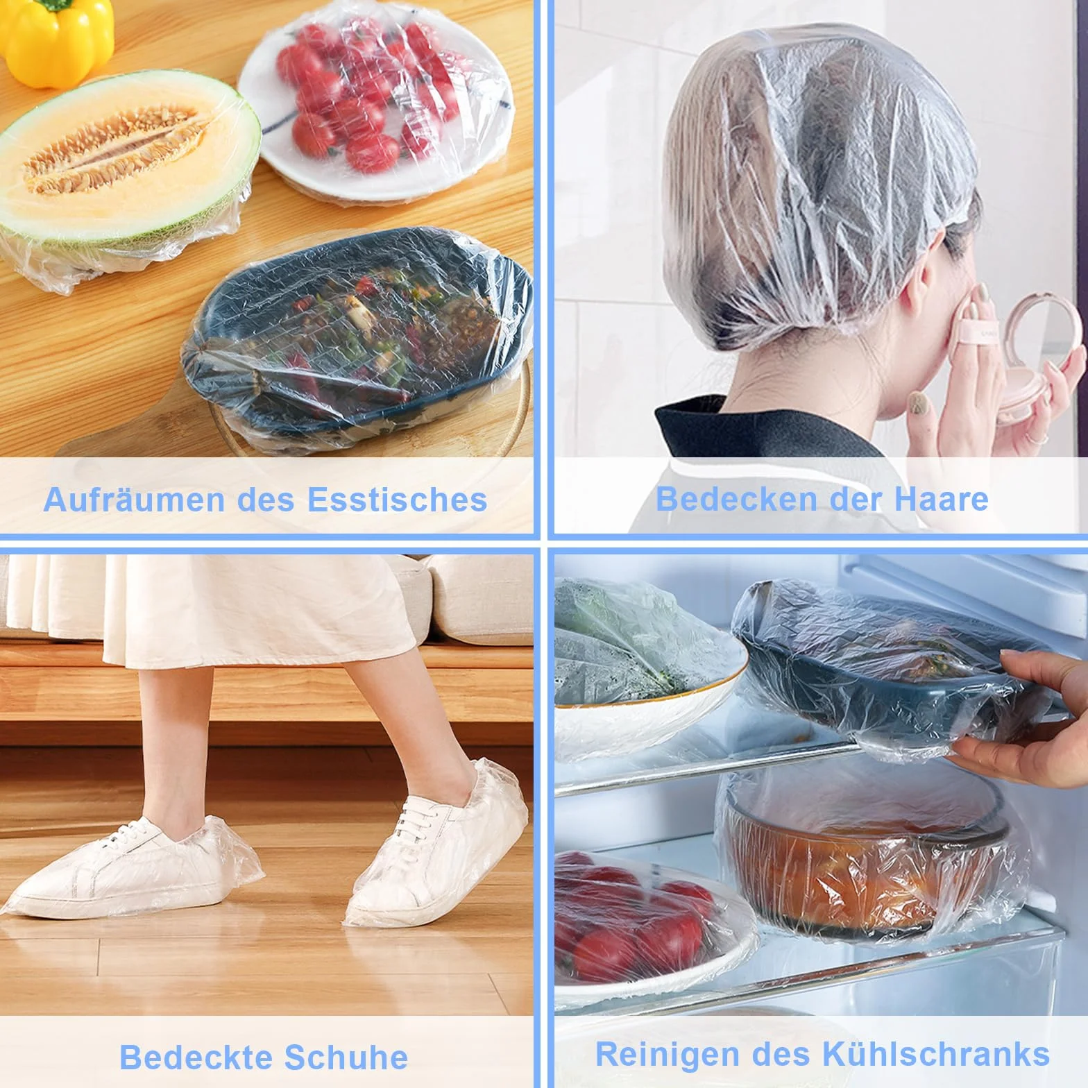 Torebki spożywcze folia spożywcza z gumowym ściągaczem wielokrotnego użytku 200 sztuk