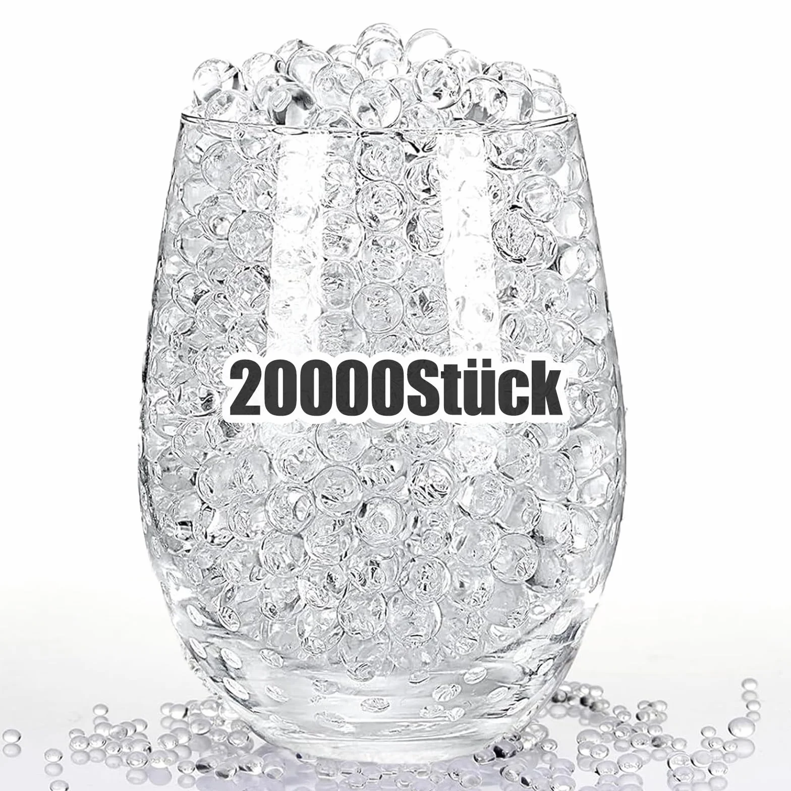 Przezroczyste perły wodne, 20 000 sztuk, 7-10 mm, dekoracyjne perły wodne do kwiatów i roślin, przezroczyste kulki wodne, żelowe kulki do robienia świec, centrów weselnych, wypełnianie wazonów