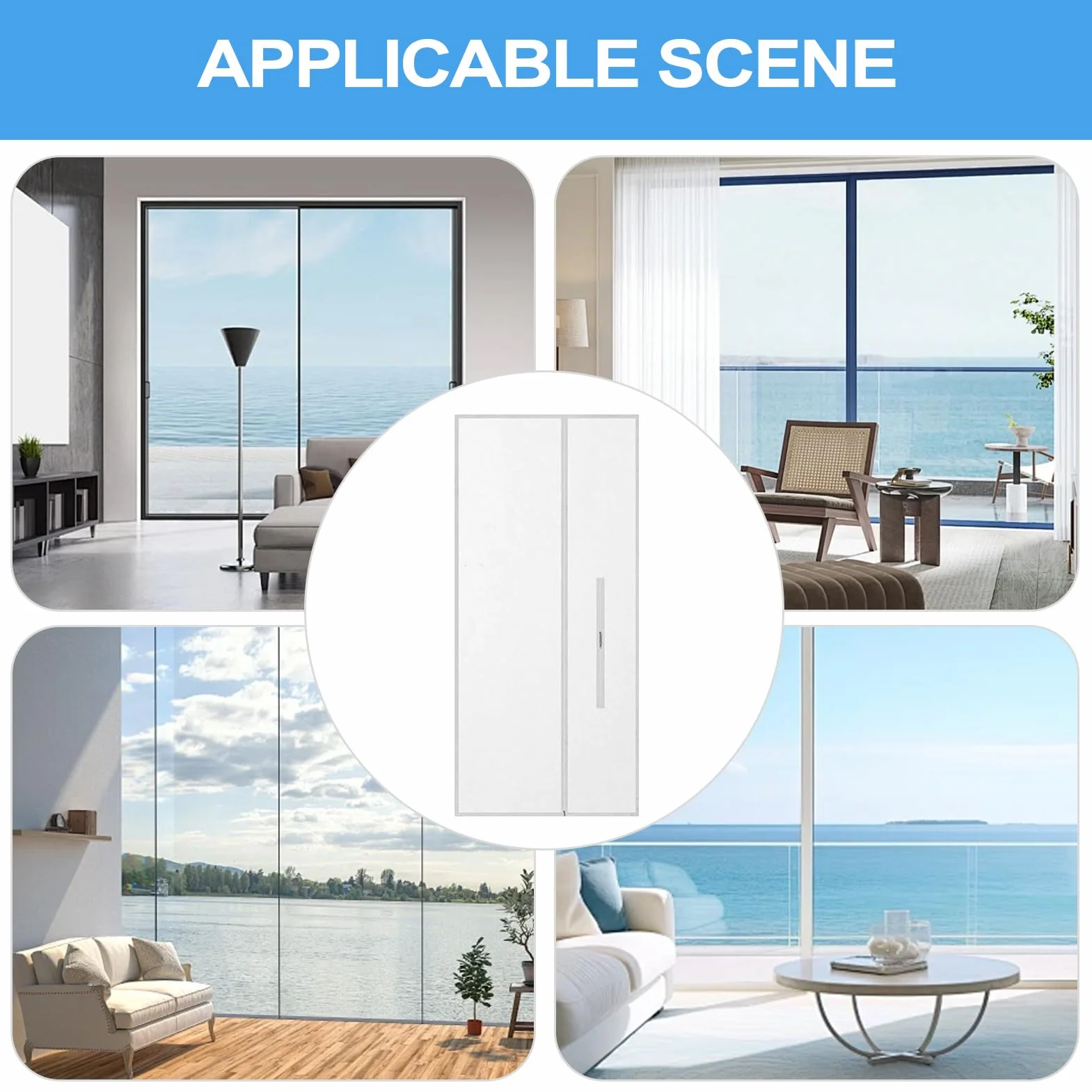 Air Conditioner Window Kit, Airconditionn Door Seal, 82.68x35.43x0.39Inches Oxford Cloth, AC Vent Sealing Hose, Energy saving, Cooling Unit Sealer for Living Room, Bedroom, Kitchen