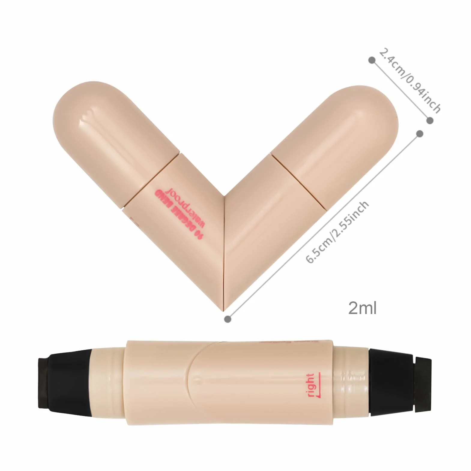 Kredki do oczu | Kredka do oczu 2 ml podwójna końcówka odporna na plamy - narzędzia do makijażu do szkoły w podróży - do użytku na zewnątrz w podróży służbowej i domowej