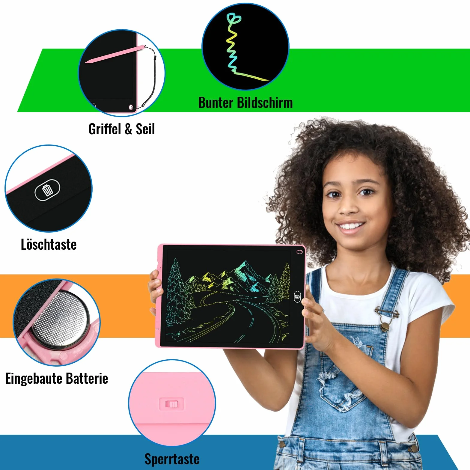 12 cali Kolorowy LCD Writing Board, Electight Drawing Board z Lock & Erase Function, Eye Protection Scribble Pad, Zabawki i Prezenty dla Dzieci i Dorosłych w Domu, Szkole, 2 Pack Różowy