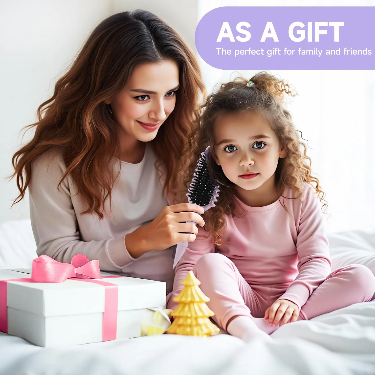 Szczotka do włosów Curl Hair Brush do stylizacji loków, szczotka do włosów, z włosia dzika, wielofunkcyjna, bez ciągnięcia, masowania i rozczesywania (fioletowa)