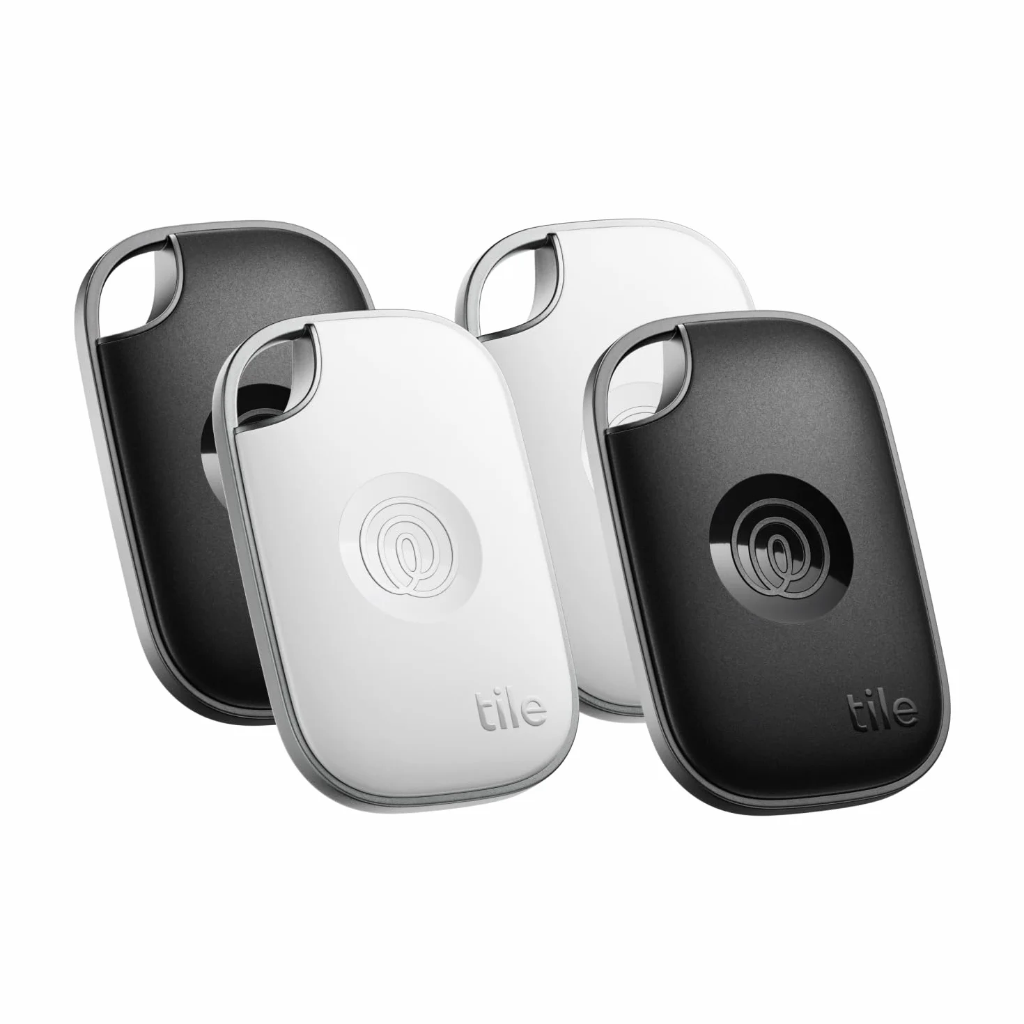 Tile by Life360 Pro - najmocniejszy lokalizator Bluetooth do znajdowania kluczy, torebek i innych rzeczy. Zgodność: iOS i Android. Znajdowanie telefonu. 4 szt. (czarny/biały)