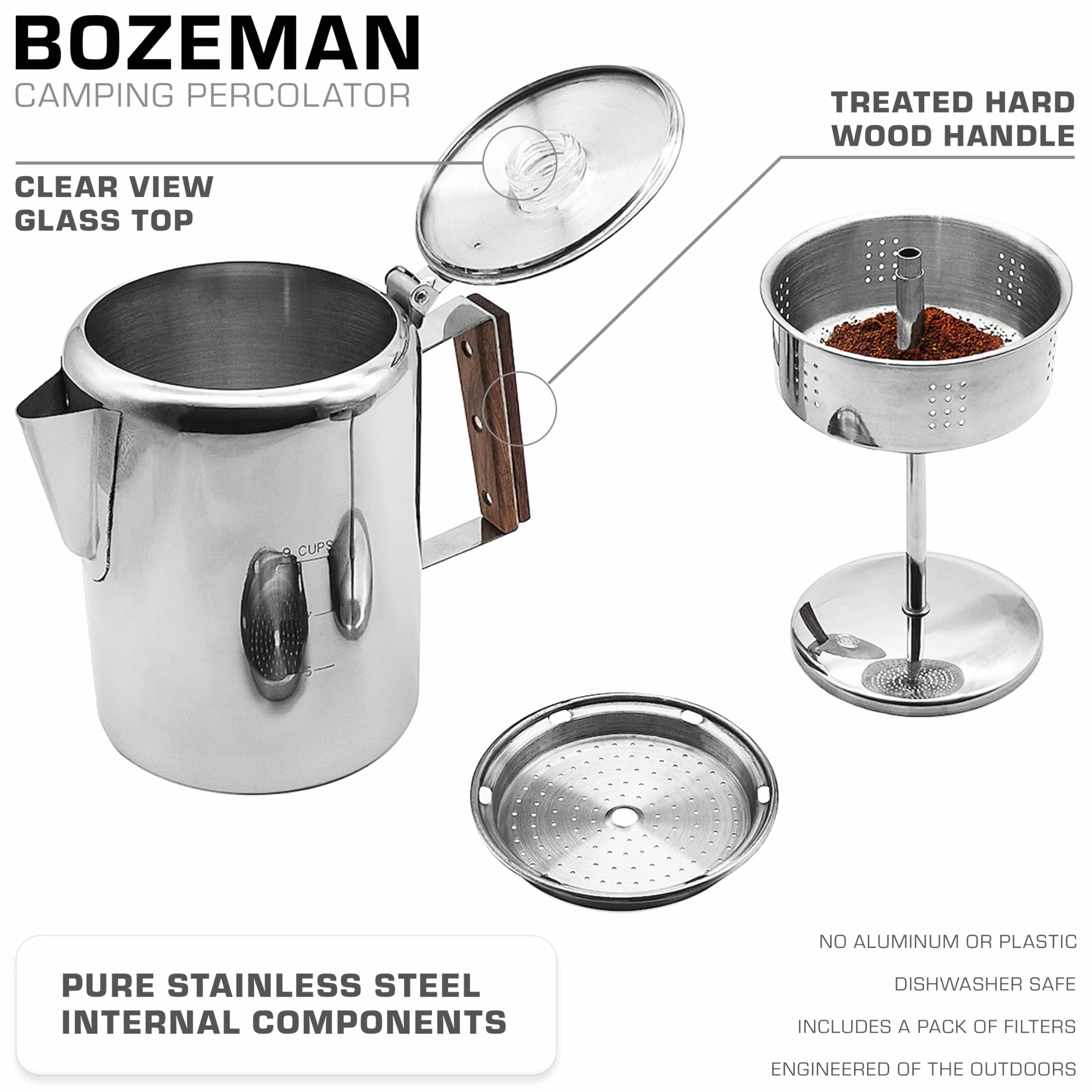 COLETTI Bozeman dzbanek do kawy perkolator 9 filiżanek