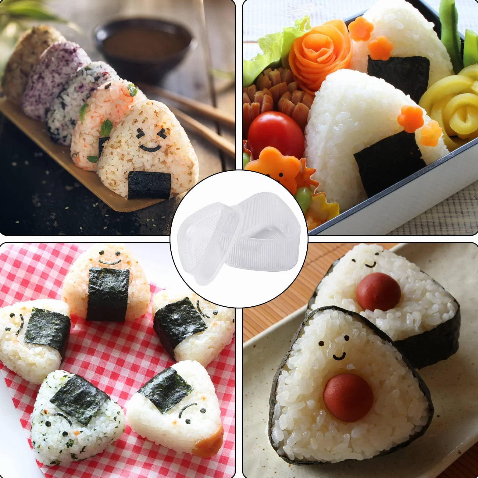 4 sztuki foremek do Onigiri trójkątna forma Onigiri Sushimaker może być używana do produkcji kulek ryżowych Sushi