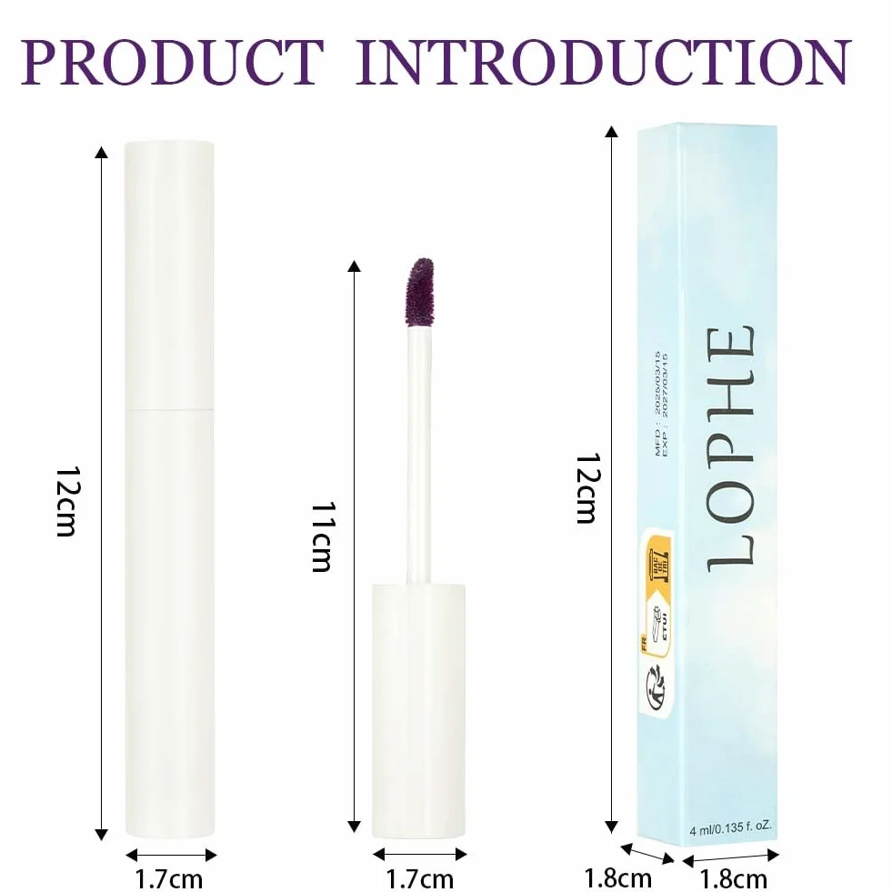 LOPHE Lip Stain Peel Off, 1 szt. Zdejmowany błyszczyk do ust, długotrwały błyszczyk do ust, matowy błyszczyk, wodoodporny, cień do ust dla kobiet (01 kolor)