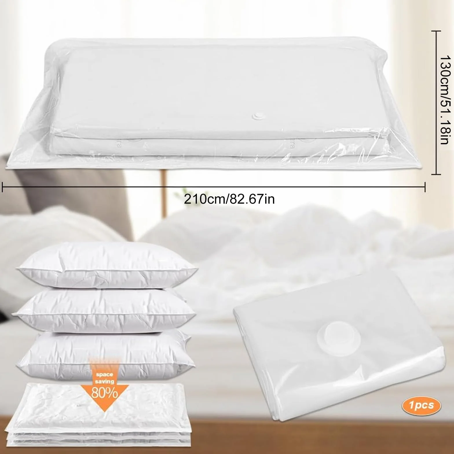 Torba vakuumowa na materac 210 x 130 cm szczelna wielokrotnego użytku