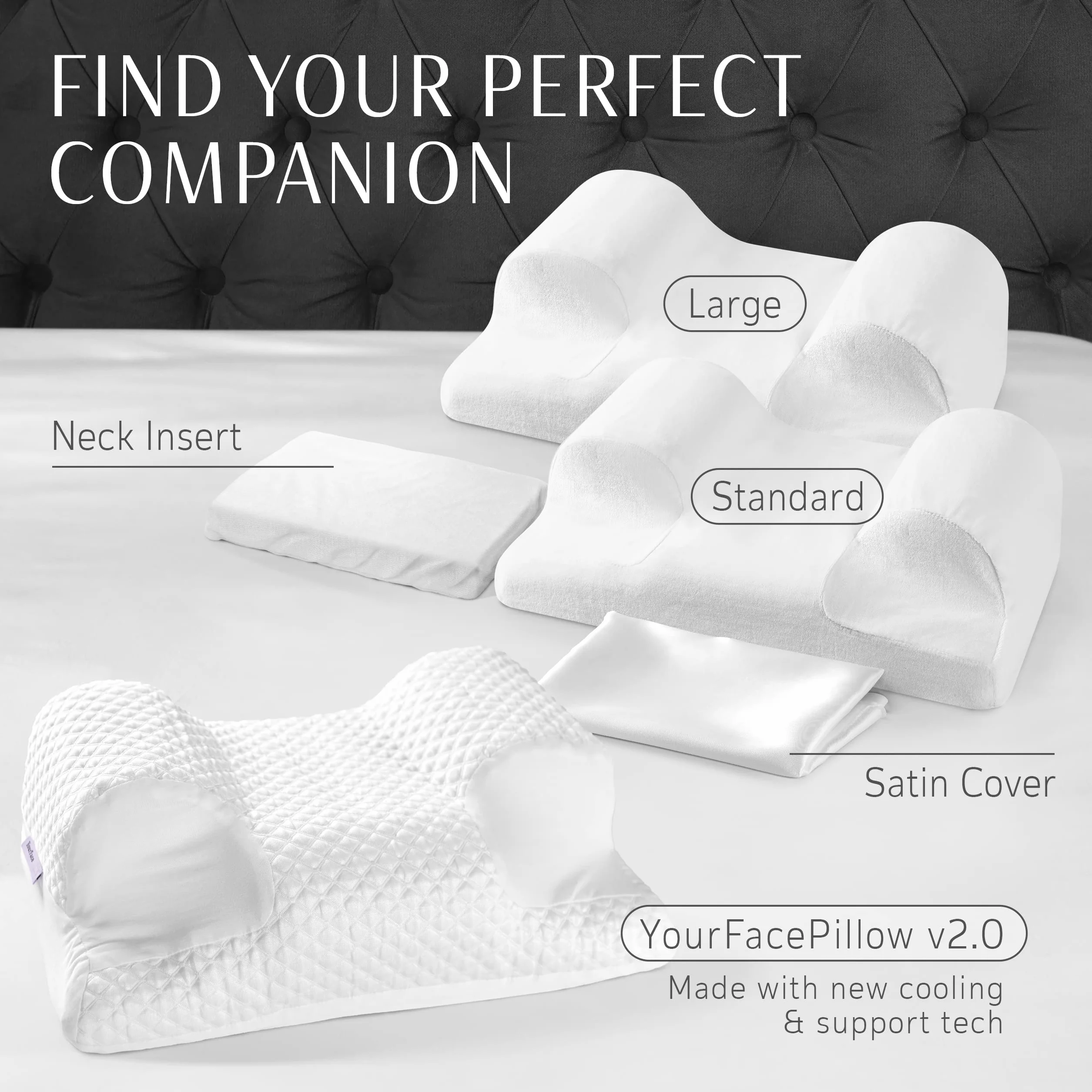 YourFacePillow poduszka do spania na plecach z pianki memory, ergonomiczne wsparcie szyi, pleców i ramion