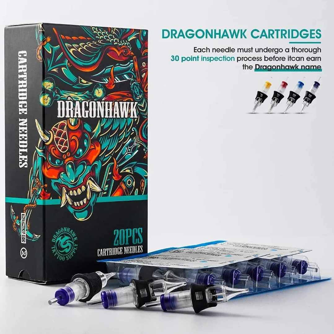 Dragonhawk Tattoo Kit Rotary Tattoo Machine Pen Wireless Battery Tattoo Power Supply RCA Jack Tattoo Needles