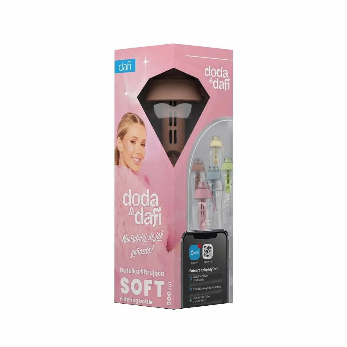 DAFI Soft DODA 500 ml Butelka Filtrująca Mocha Mousse z Filtrem Węglowym