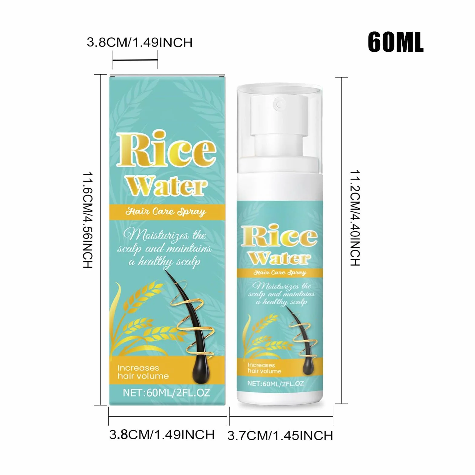 Hair Helper Spray | 60 ml odżywczy spray do zagęszczania włosów | produkty kosmetyczne do pielęgnacji skóry głowy, codzienna stylizacja, do salonu fryzjerskiego, na specjalne okazje, zastosowanie w