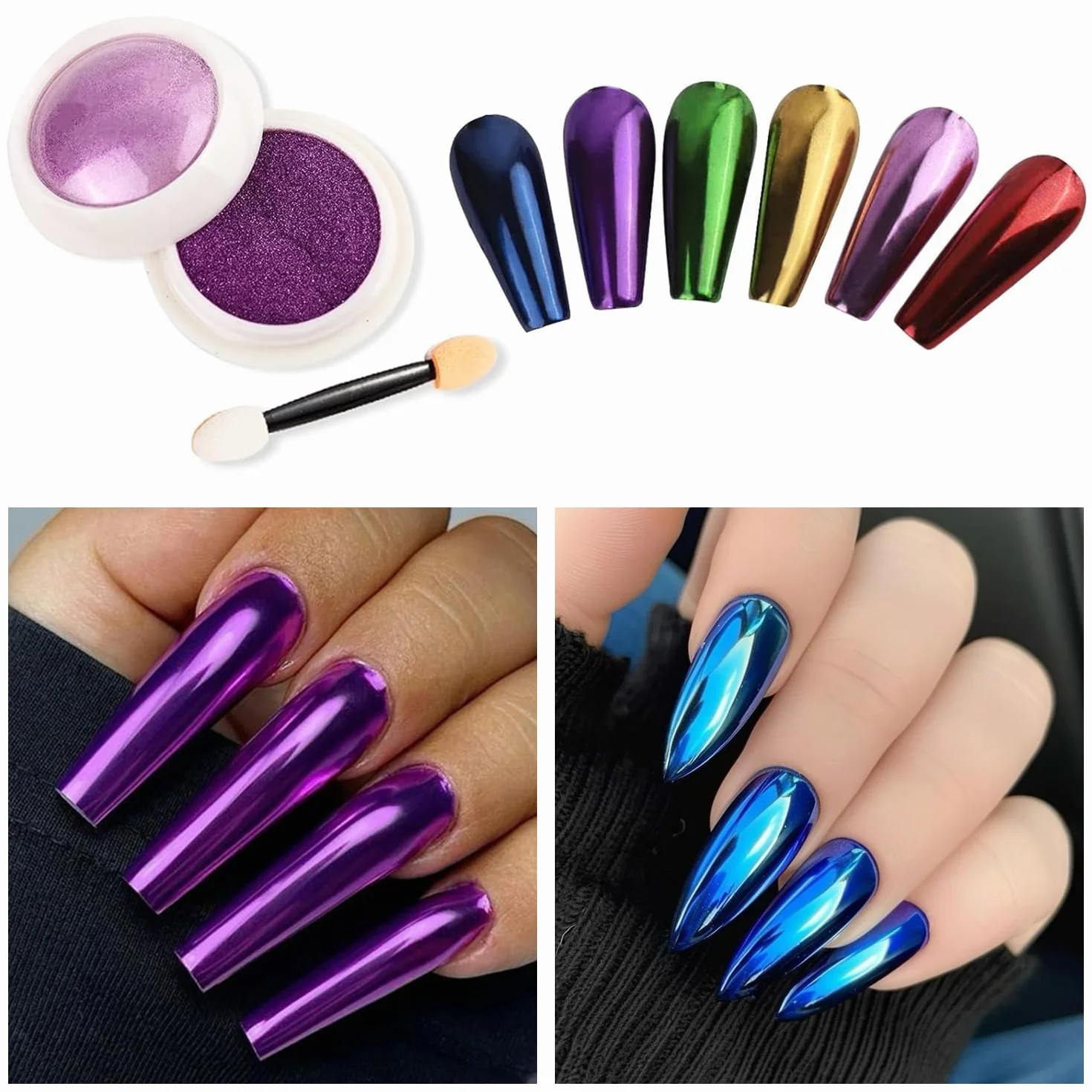 Chrome Nail Powder 6 Colors
