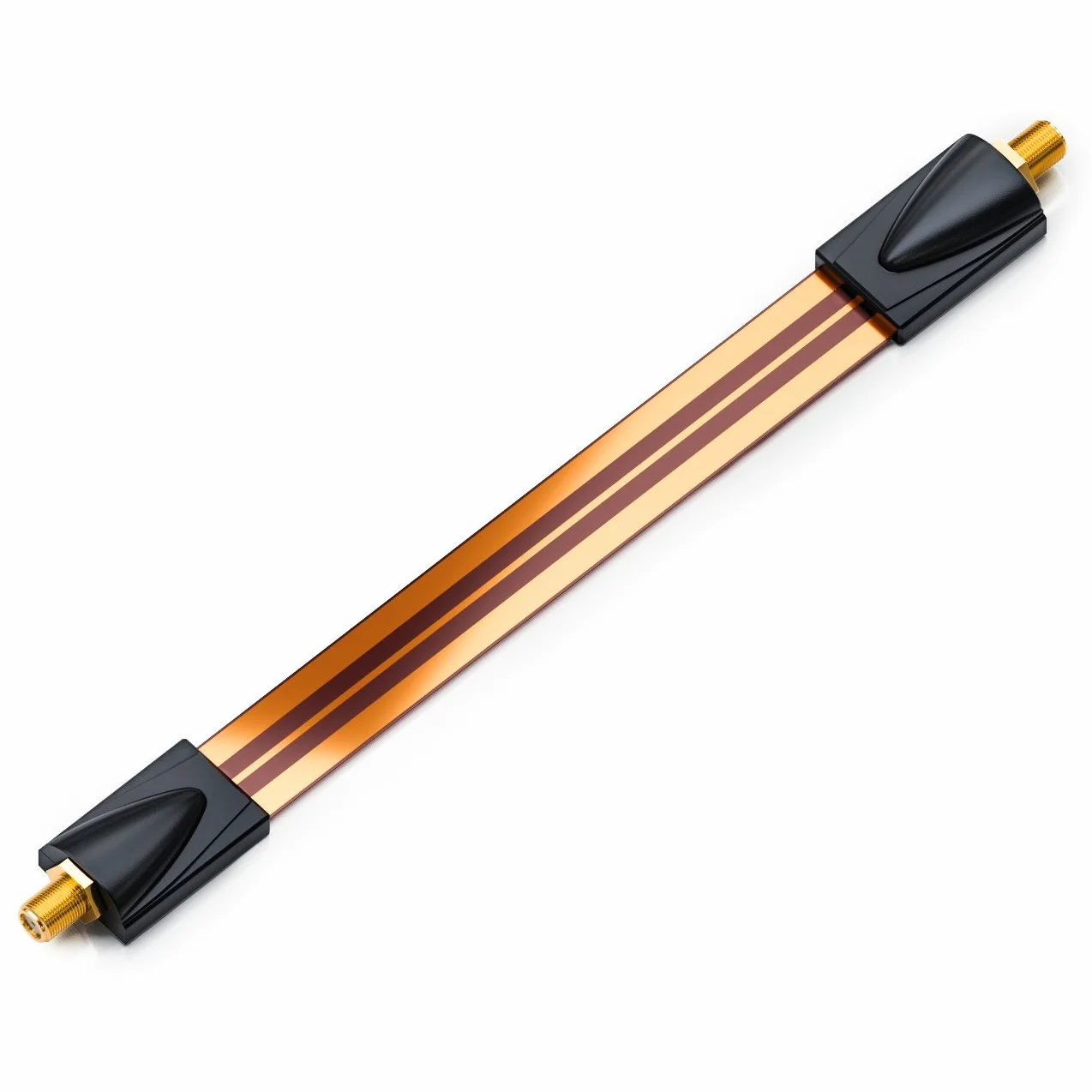 deleyCON 1x tuleja okienna Kabel satelitarny 11cm elastyczny łącznik o długości 20cm okna i drzwi pozłacane wyjątkowo płaskie ekranowane podkładki samoprzylepne - miedź