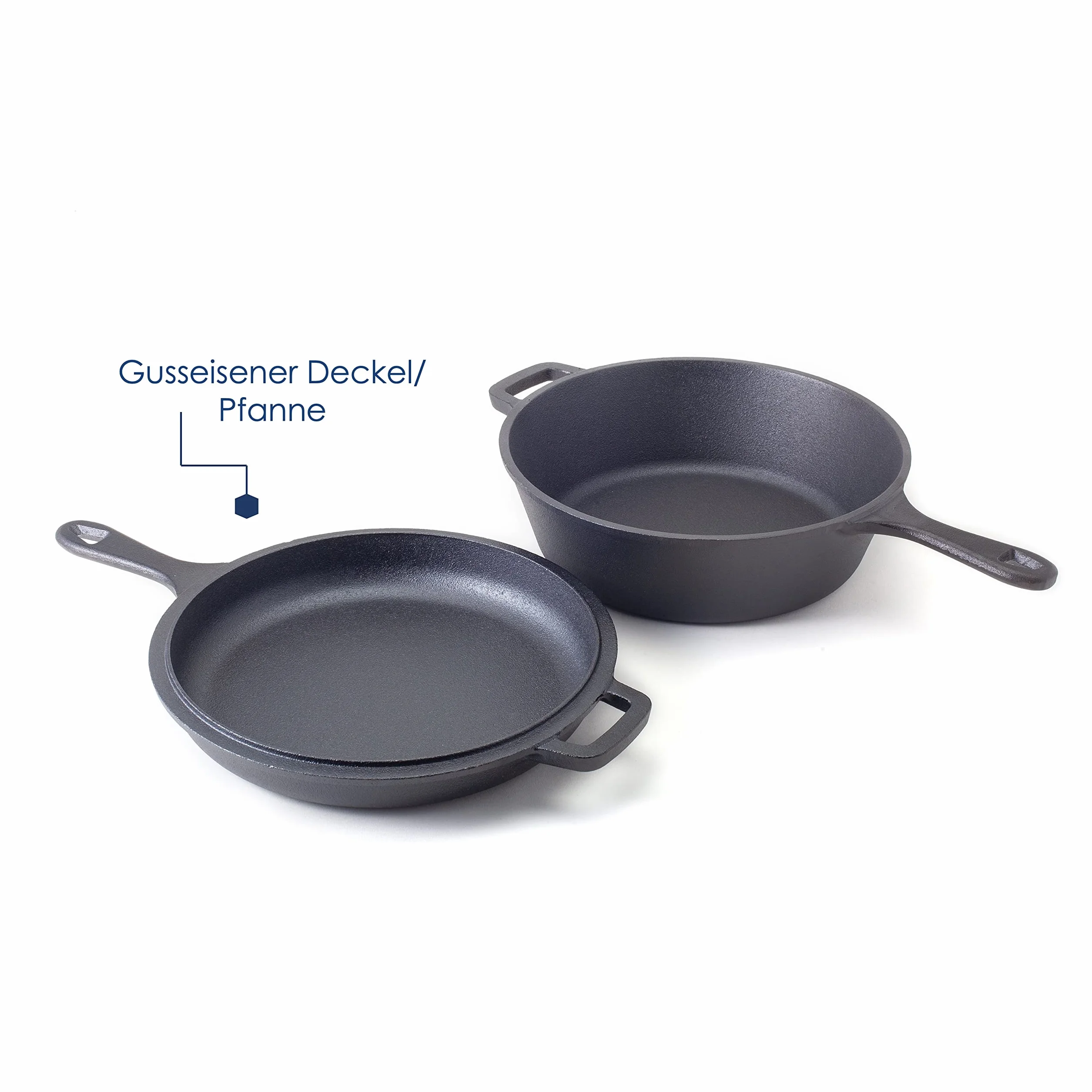Hanseküche Rondel żeliwny 2 w 1 Ø 26 cm garnek z patelnią