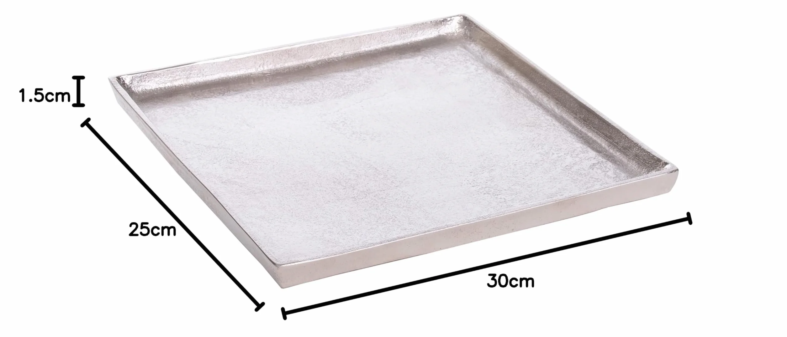 Taca dekoracyjna kwadratowa aluminium srebrna 25x25 cm