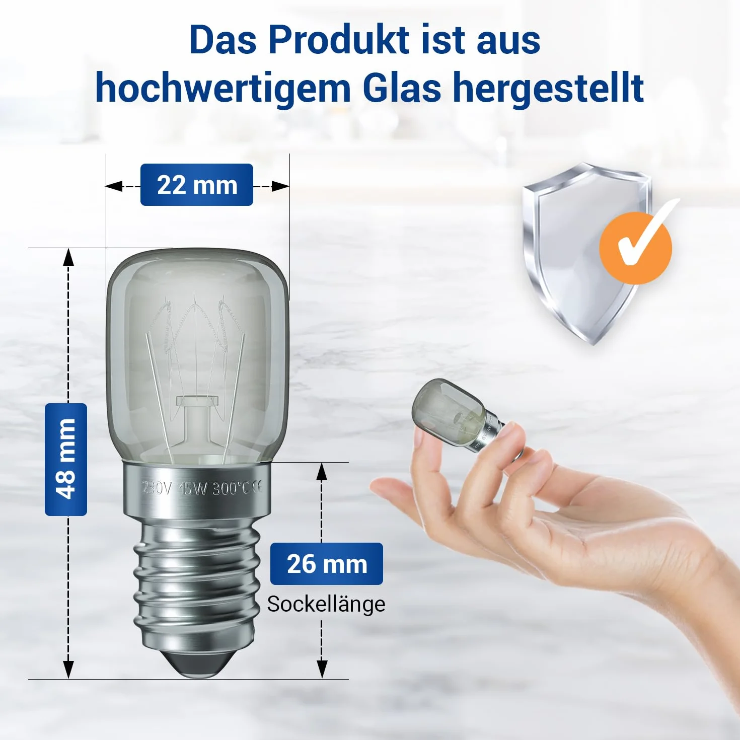 VIOKS Żarówka E14 15W 230V 300°C 22mm Ø48mm do piekarnika