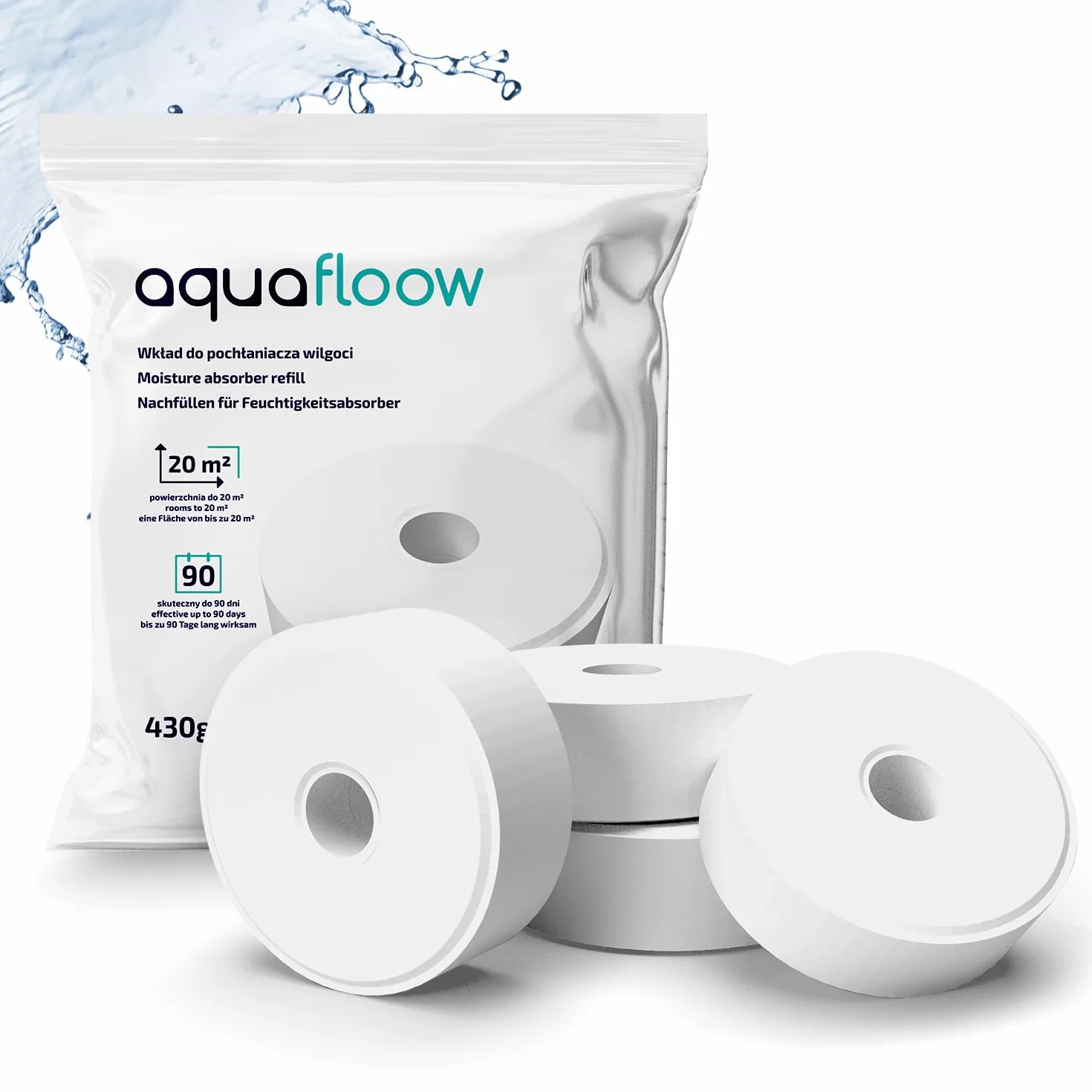 Aquafloow Tabletki uzupełniające do osuszacza AERO 360°, 4 sztuki